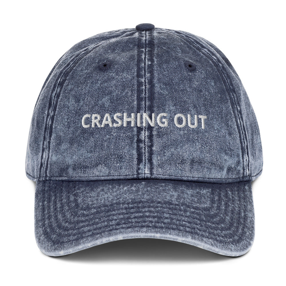 Blue Crashing Out Vintage Style Dad Hat