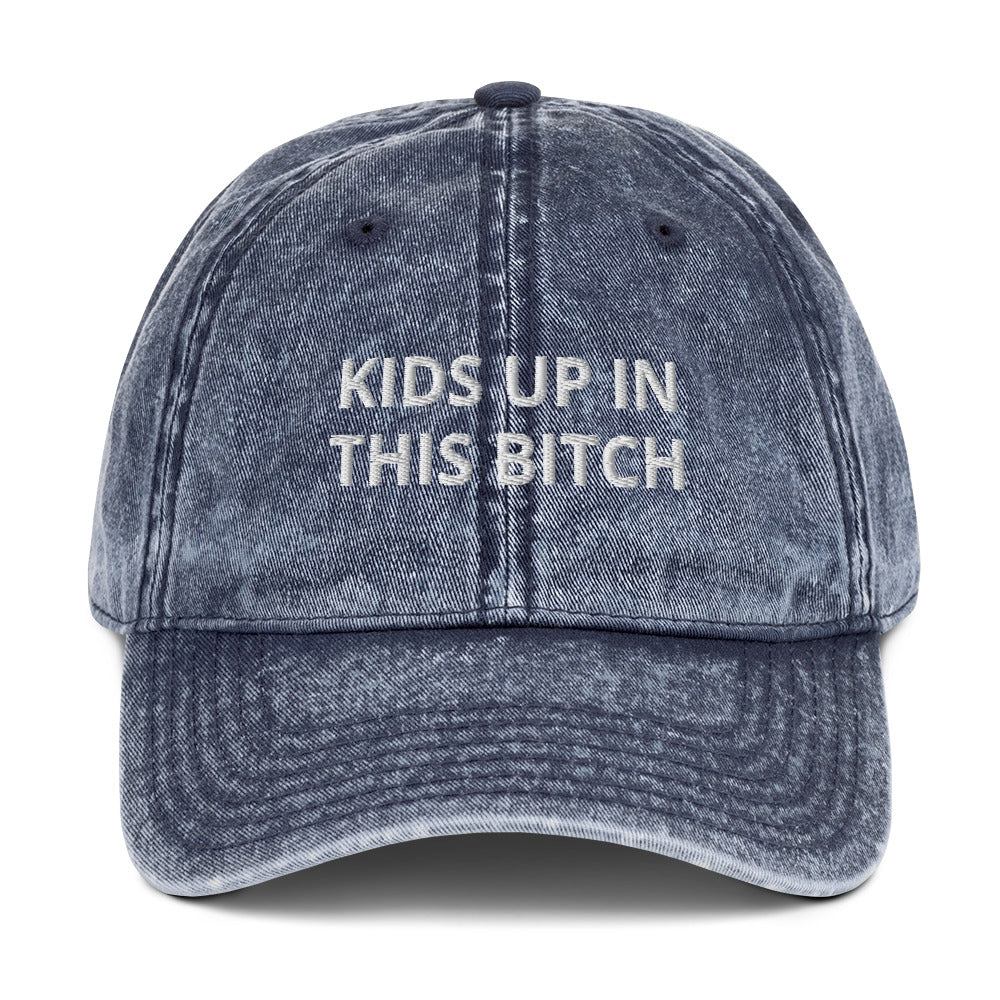 Blue Kids Up In This Bitch Vintage Dad Hat