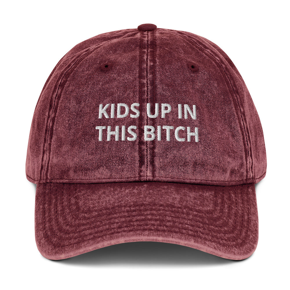 Maroon Kids Up In This Bitch Vintage Dad Hat