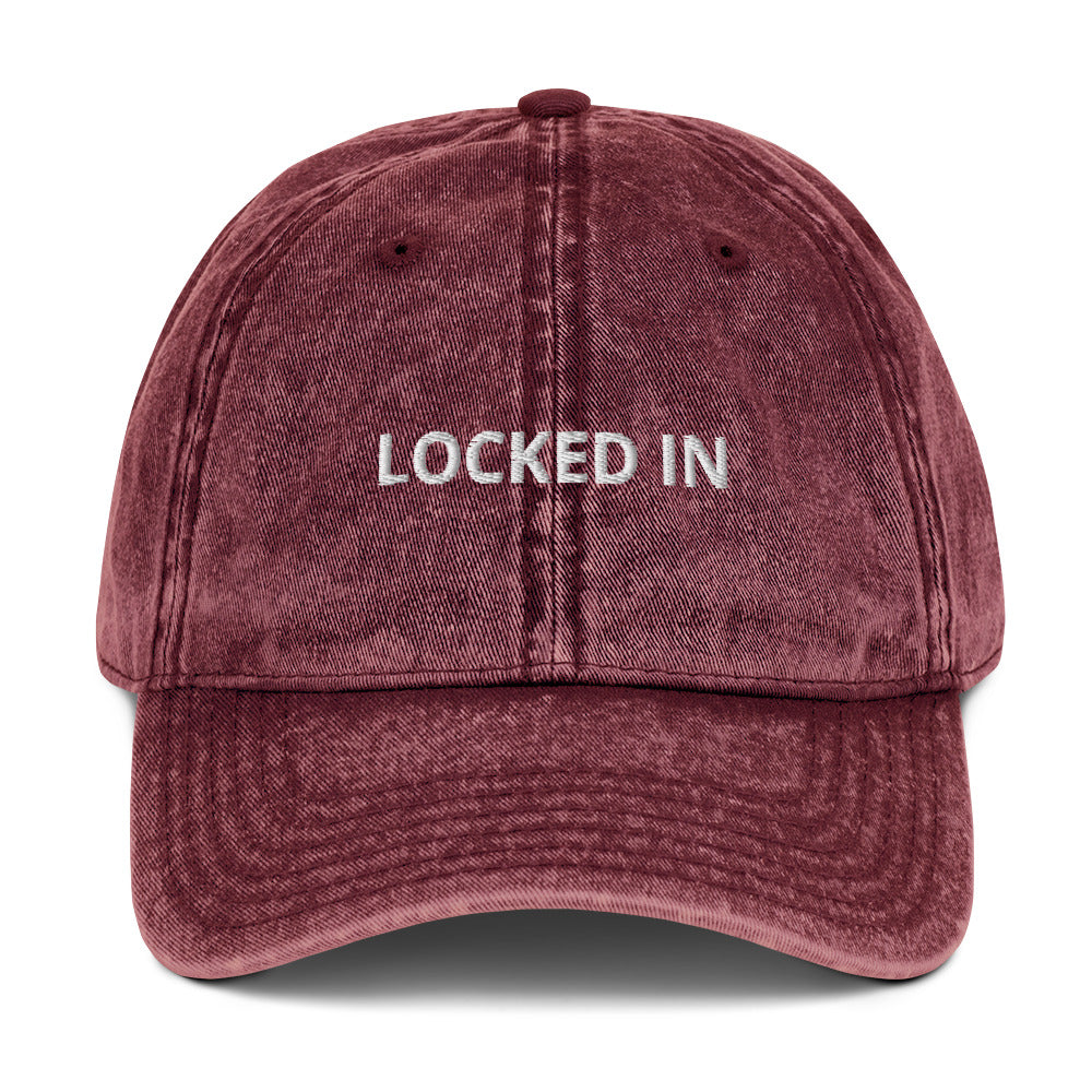 Maroon Locked In Vintage Style Dad Hat