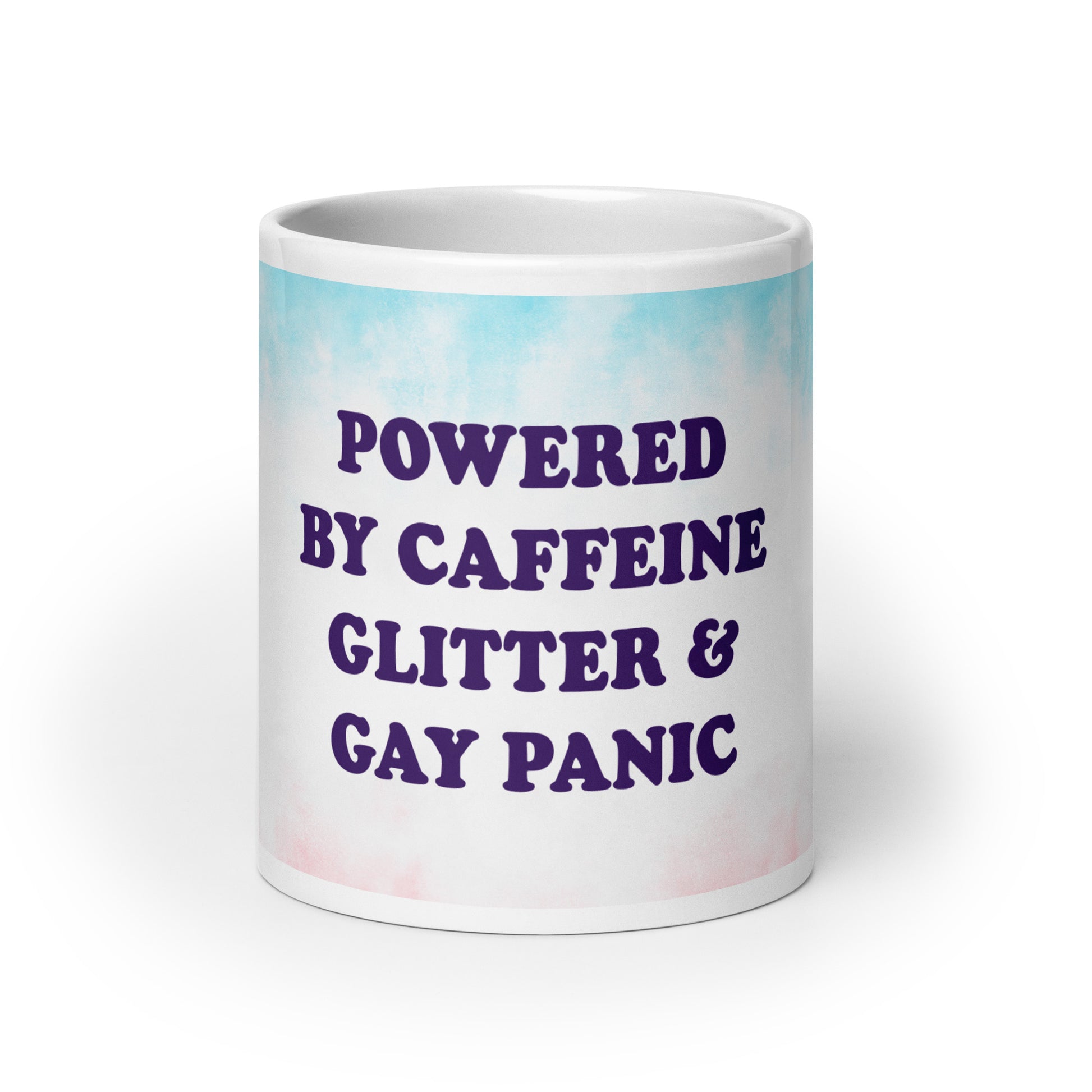 Powered By Caffeine Glitter & Gay Panic Mug