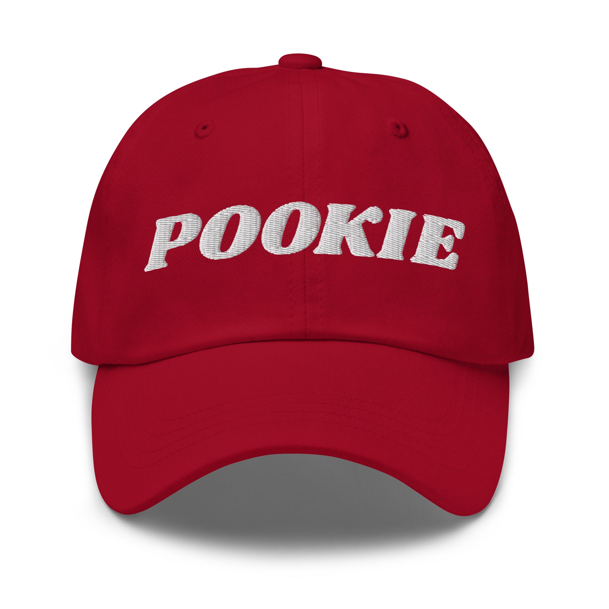 Red Pookie Hat - Our Pookie Dad Hat s comfortable, adjustable and comes in a variety of colors, expertly embroidered just for you. It's a classic dad hat that's perfect for everyday streetwear.