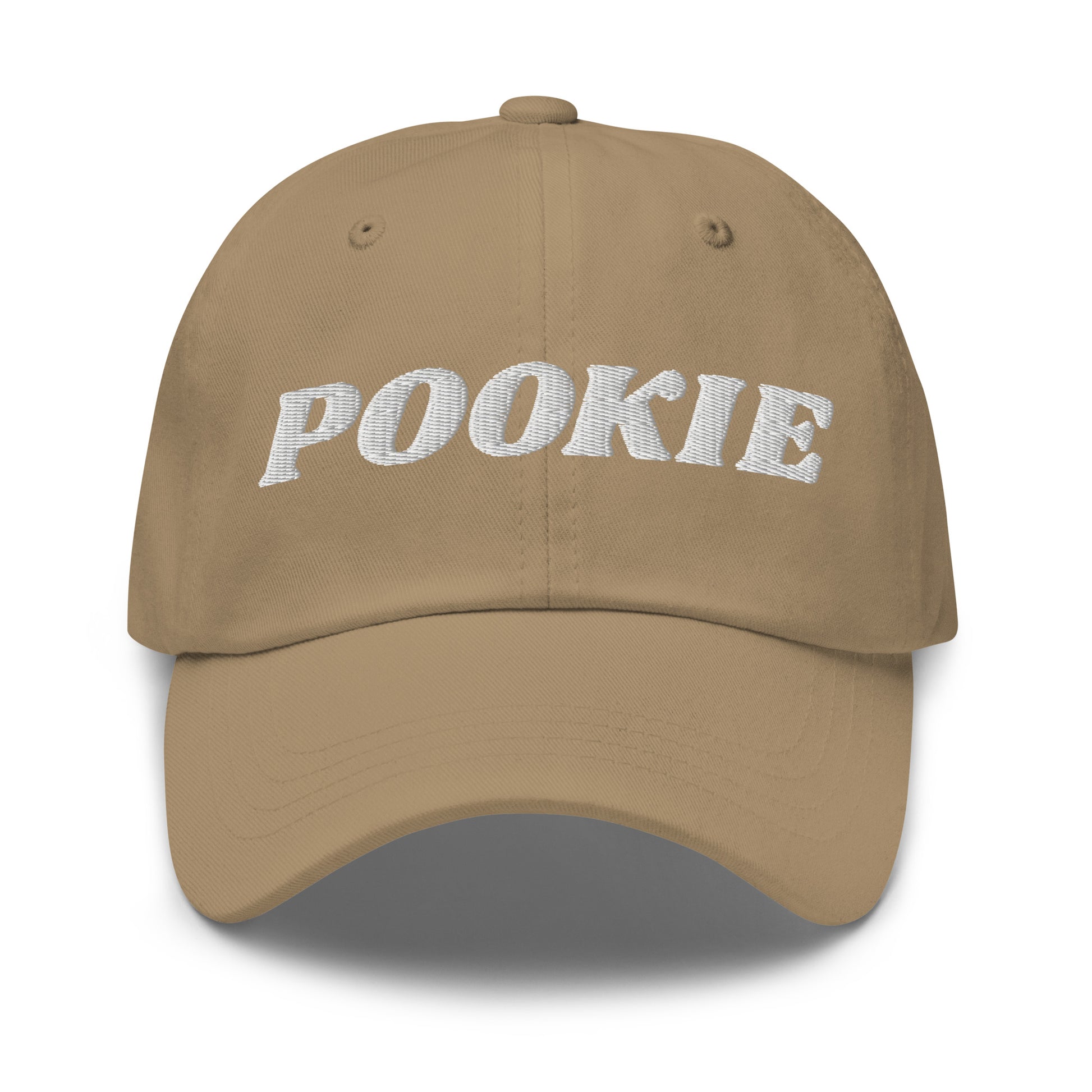 Khaki Pookie Hat - Our Pookie Dad Hat s comfortable, adjustable and comes in a variety of colors, expertly embroidered just for you. It's a classic dad hat that's perfect for everyday streetwear.