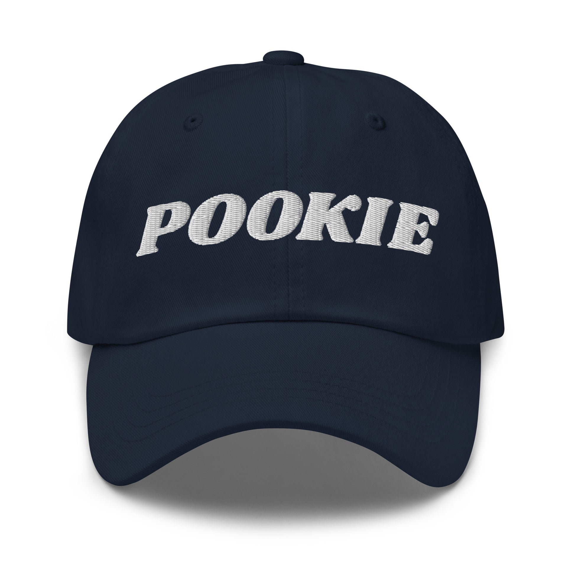 Navy Pookie Hat - Our Pookie Dad Hat s comfortable, adjustable and comes in a variety of colors, expertly embroidered just for you. It's a classic dad hat that's perfect for everyday streetwear.