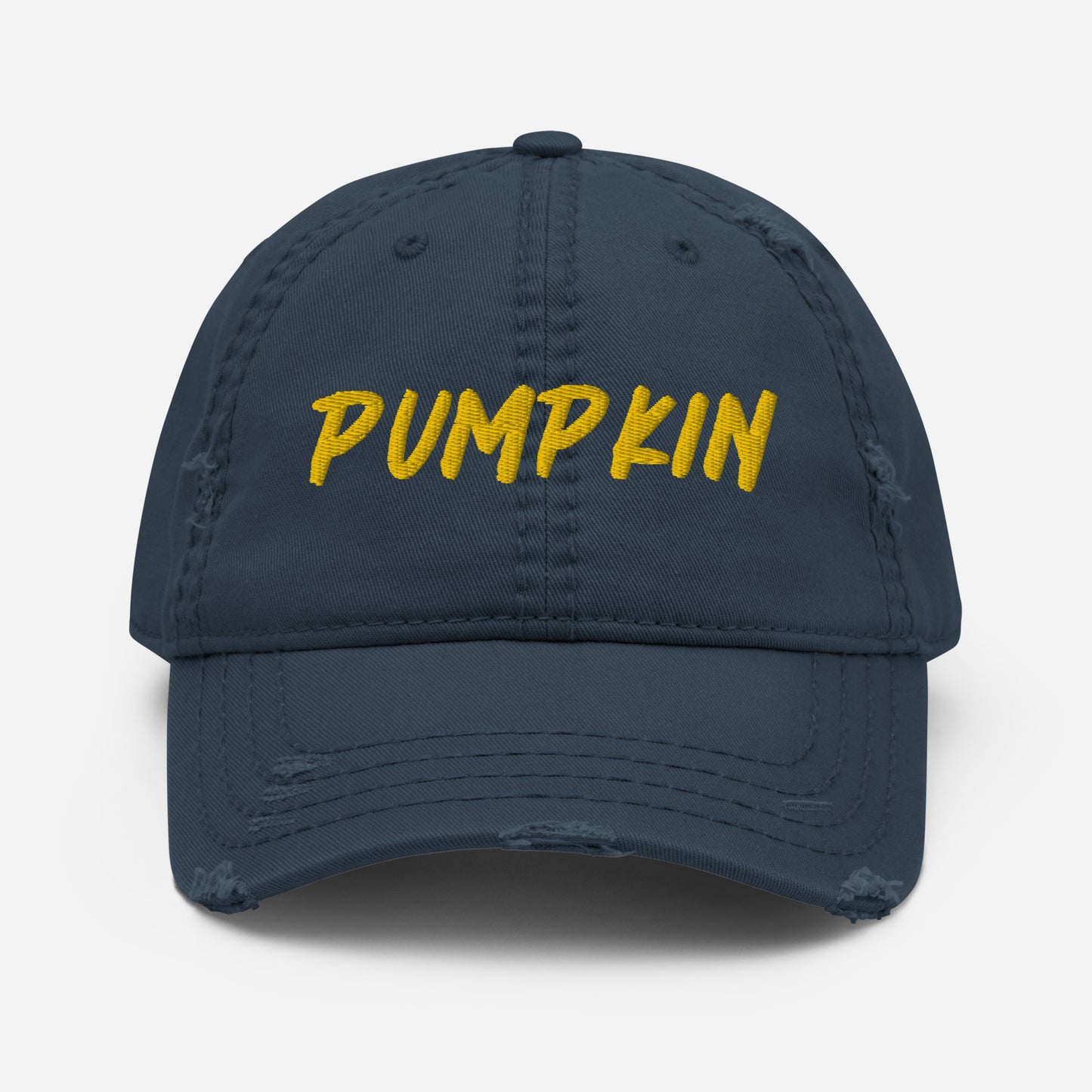 Navy blue pumpkin dad hat from Nina's Funky Shop by ninanush - Ready for pumpkin season? This pumpkin dad hat was designed by Nina and made just for you. It's sure to stand out and makes the perfect gift for pumpkin enthusiasts of all kinds. Add a little personality to your everyday outfits and celebrate your favorite foods in our funny foodie clothing and accessories.
