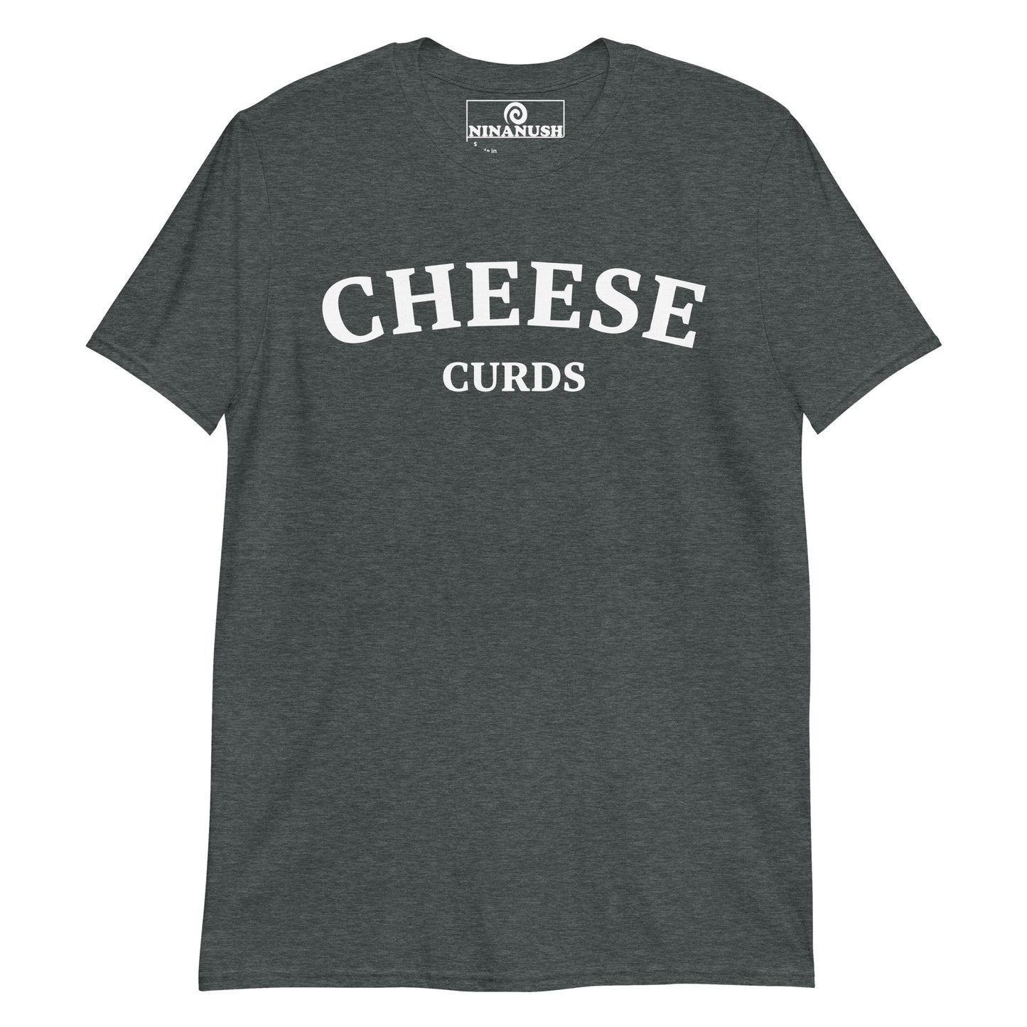 Dark gray cheese curds shirt - This cheese curds shirt is soft, comfortable and made just for you. It's a funny college-style shirt for foodies that is sure to stand out. Eat cheese curds in this unique foodie tee or give it as a funny gift for cheese curd lovers. This weird t-shirt was designed for cheese curd enthusiasts and you won't find it any else.