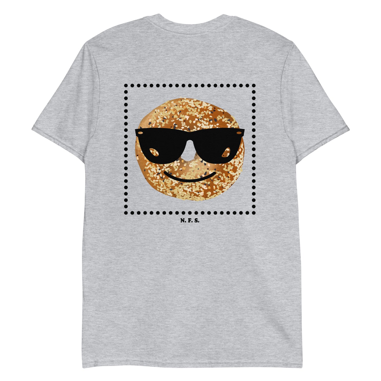 Gray Bagel T-Shirt - Our Cool Bagel T-Shirt is soft, comfortable and printed just for you. It's a classic cotton tee with a funny bagel design.