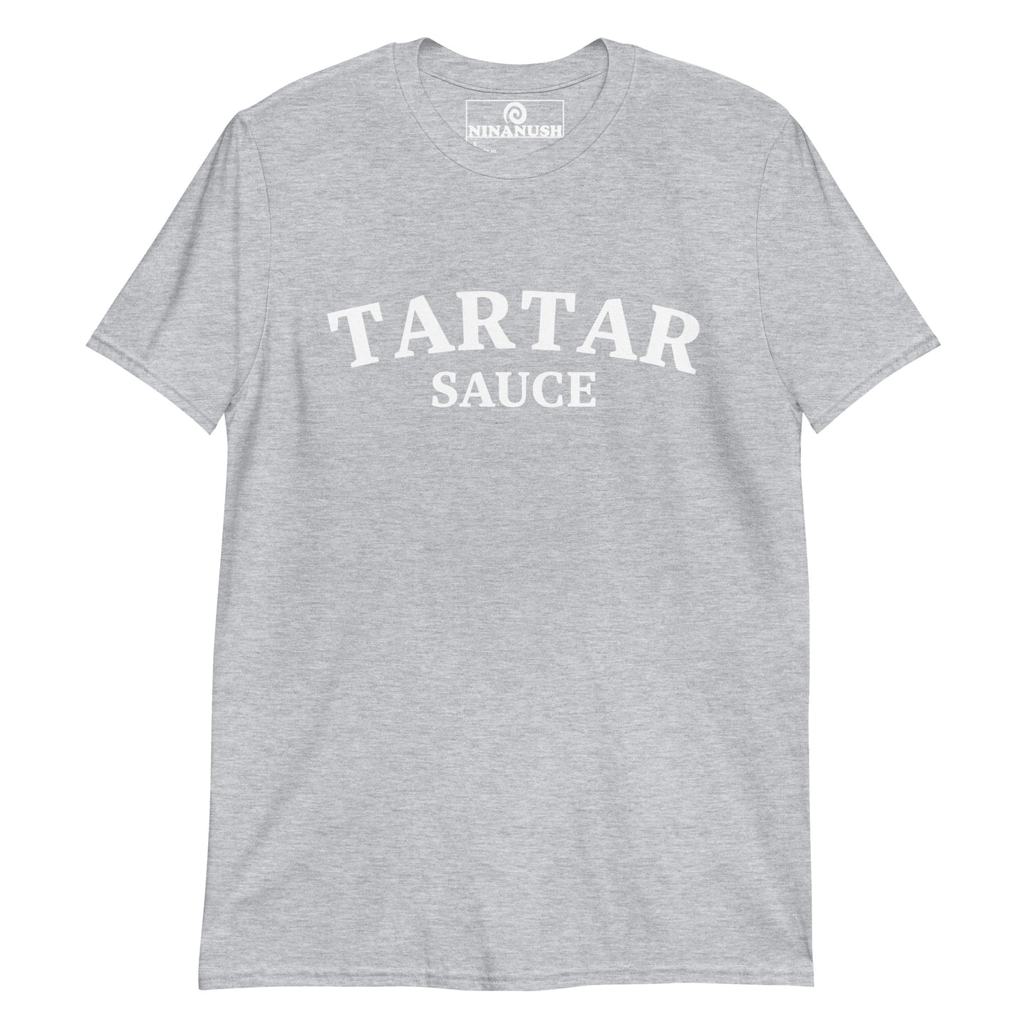 Gray tartar sauce lover tee - This Unisex tartar sauce shirt is soft, comfortable, designed for tartar sauce lovers and made just for you. It's a funny college-style food shirt that is sure to stand out and make a statement. Eat your favorite tartar sauce in this everyday weird foodie shirt or give it as a funny gift for a tartar sauce enthusiast.