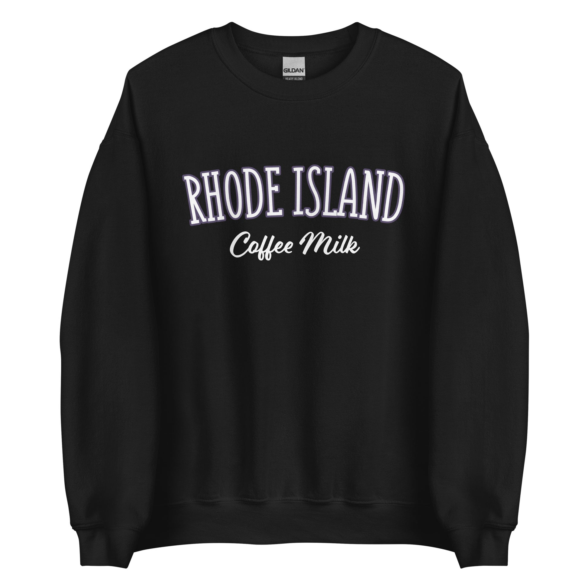 Black Rhode Island Coffee Milk Sweatshirt from Nina's Funky Shop by ninanush - Love coffee milk? Looking for a fun Rhode Island Gift? Introducing our Rhode Island Coffee Milk Sweatshirt! It's a fun sweatshirt for coffee milk lovers with the words "Rhode Island Coffee Milk" on the front. The perfect Rhode Island sweatshirt for cozy nights in or stand out streetwear for New England foodies.