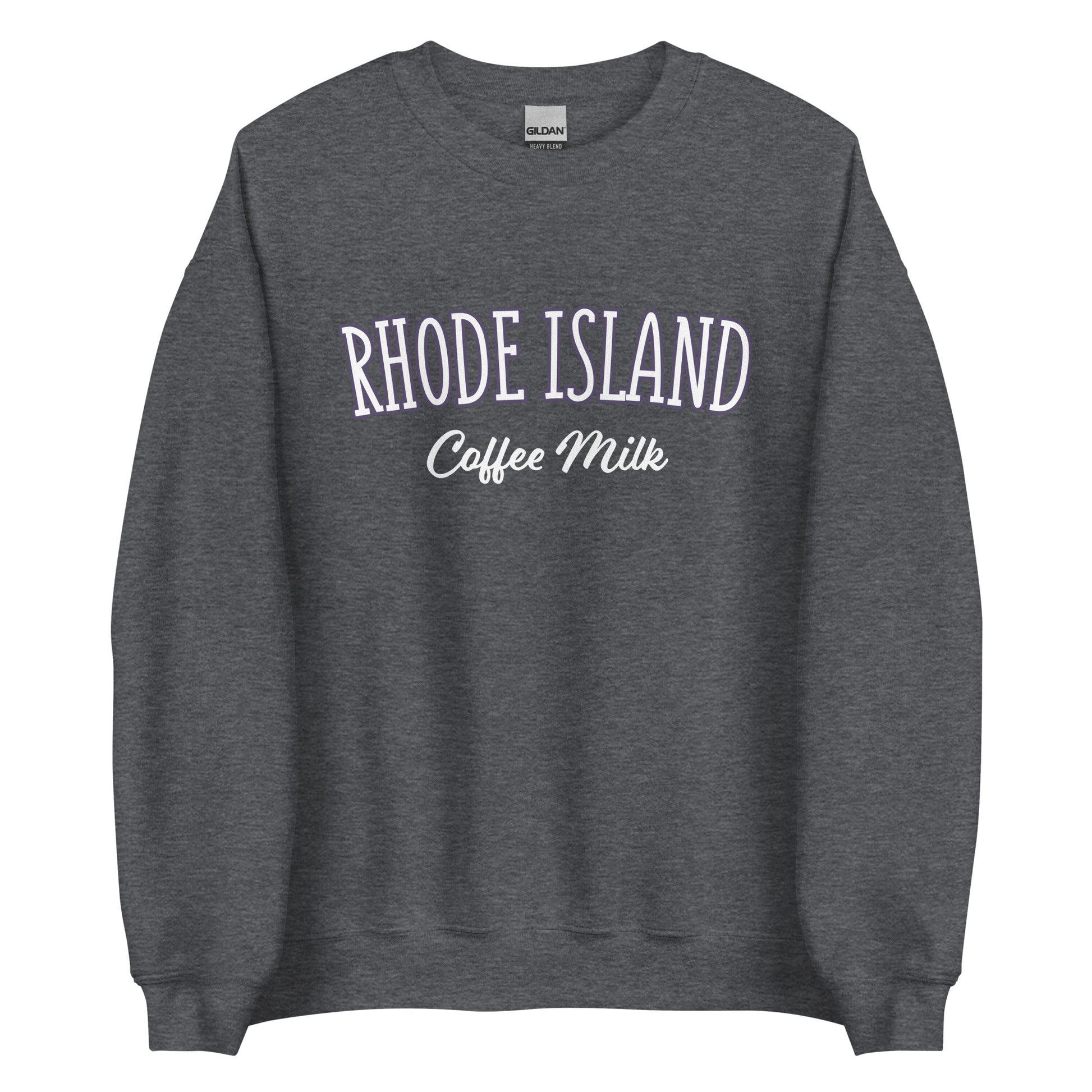Dark Gray Rhode Island Coffee Milk Sweatshirt from Nina's Funky Shop by ninanush - Love coffee milk? Looking for a fun Rhode Island Gift? Introducing our Rhode Island Coffee Milk Sweatshirt! It's a fun sweatshirt for coffee milk lovers with the words "Rhode Island Coffee Milk" on the front. The perfect Rhode Island sweatshirt for cozy nights in or stand out streetwear for New England foodies.