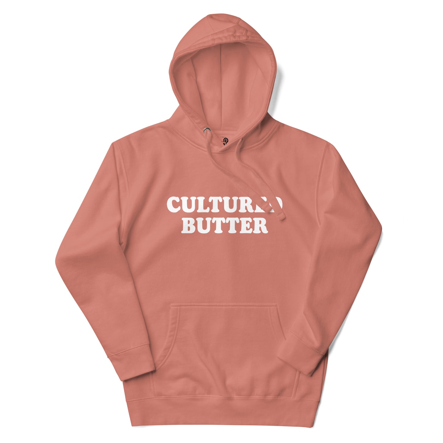 Dusty Orange Cultured Butter Hoodie from Nina's Funky Shop by Ninanush - Do you love butter? Looking for a funny gift for a friend? Our Colorful Cultured Butter Hoodie is soft, comfortable and just what you need. It's a unisex hoodie that comes in a variety of colors with "cultured butter", expertly printed on the front. This cultured butter enthusiast hoodie is bold and made just for you.