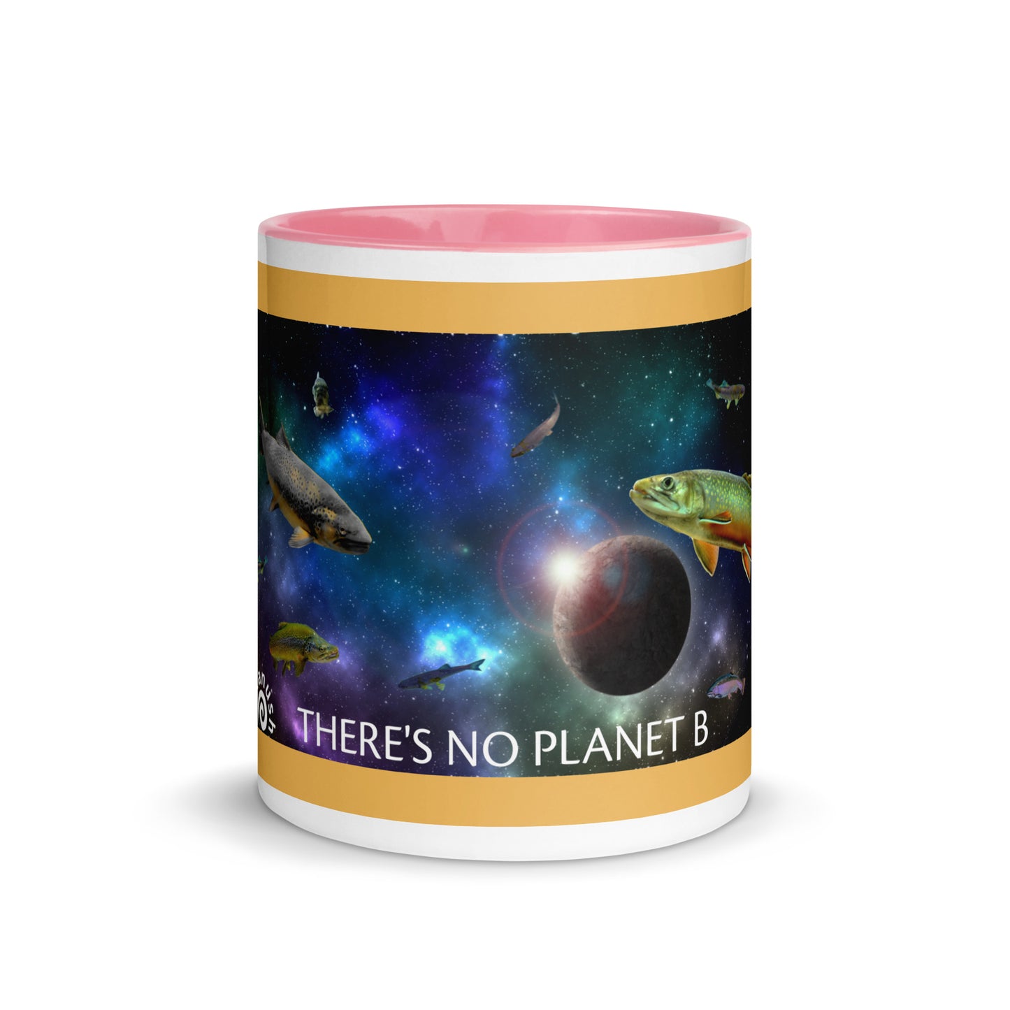 Add a little personality to your mug collection with this funky mug with an original design of trouterspace and the meaningful saying, "There's No Planet B". This unique ceramic mug comes in a variety of colors, the design is hand drawn by Nina and it's made just for you.
