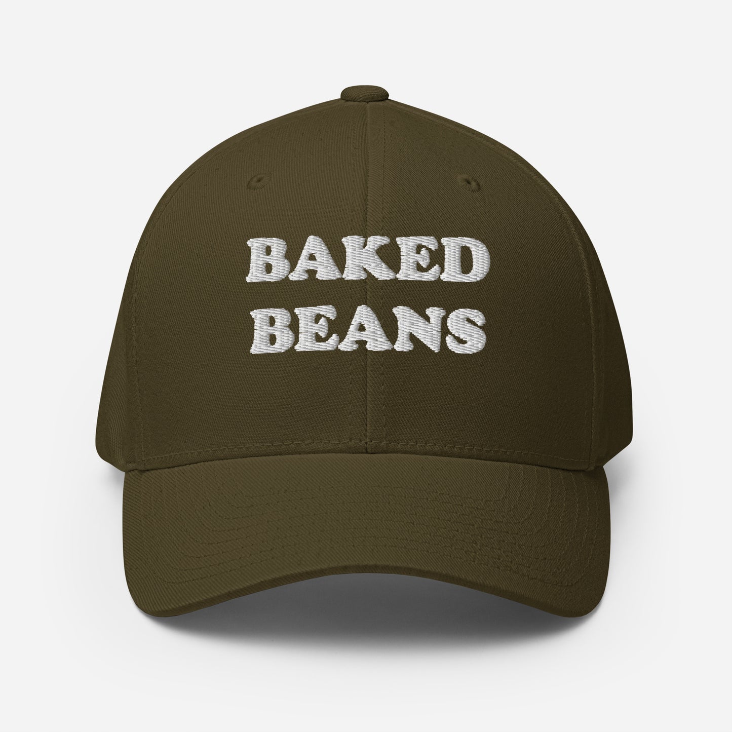 Weird olive green foodie hat - This funny baked beans hat is a unisex embroidered hat that's unique and a perfect weird hat for baked bean lovers! The baked beans hat has a classic baseball cap style and is made just for you. Wear it as everyday funny foodie street wear or give it as a gift for foodies or your favorite baked bean enthusiast.