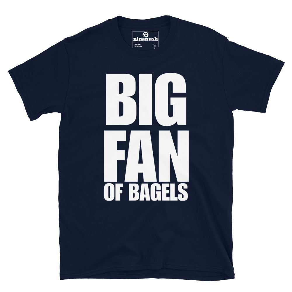 Navy blue bagel lover t-shirt for bagel fans -Are you a big fan of bagels? Make a statement and eat bagels in style in a funny t-shirt for bagel lovers and foodies of all kinds. It's soft and comfortable with a funny bagel saying on the front. This bagel t-shirt is perfect for everyday bagel adventures or give it as a gift to your favorite bagel enthusiast.