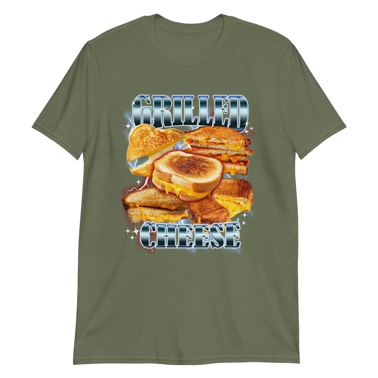 Army Green 90s Bootleg Grilled Cheese T-Shirt