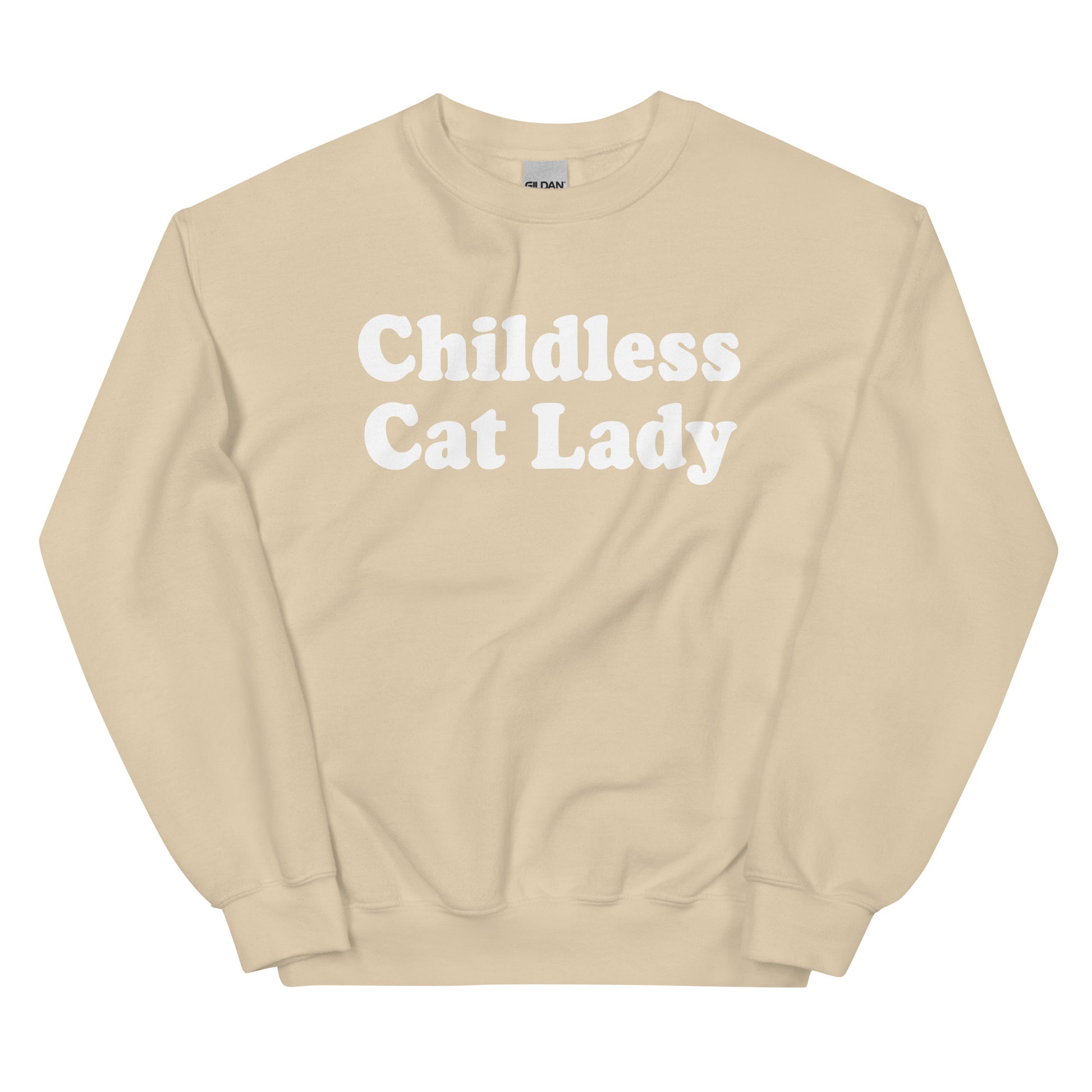 Beige Childless Cat Lady Crewneck Sweatshirt