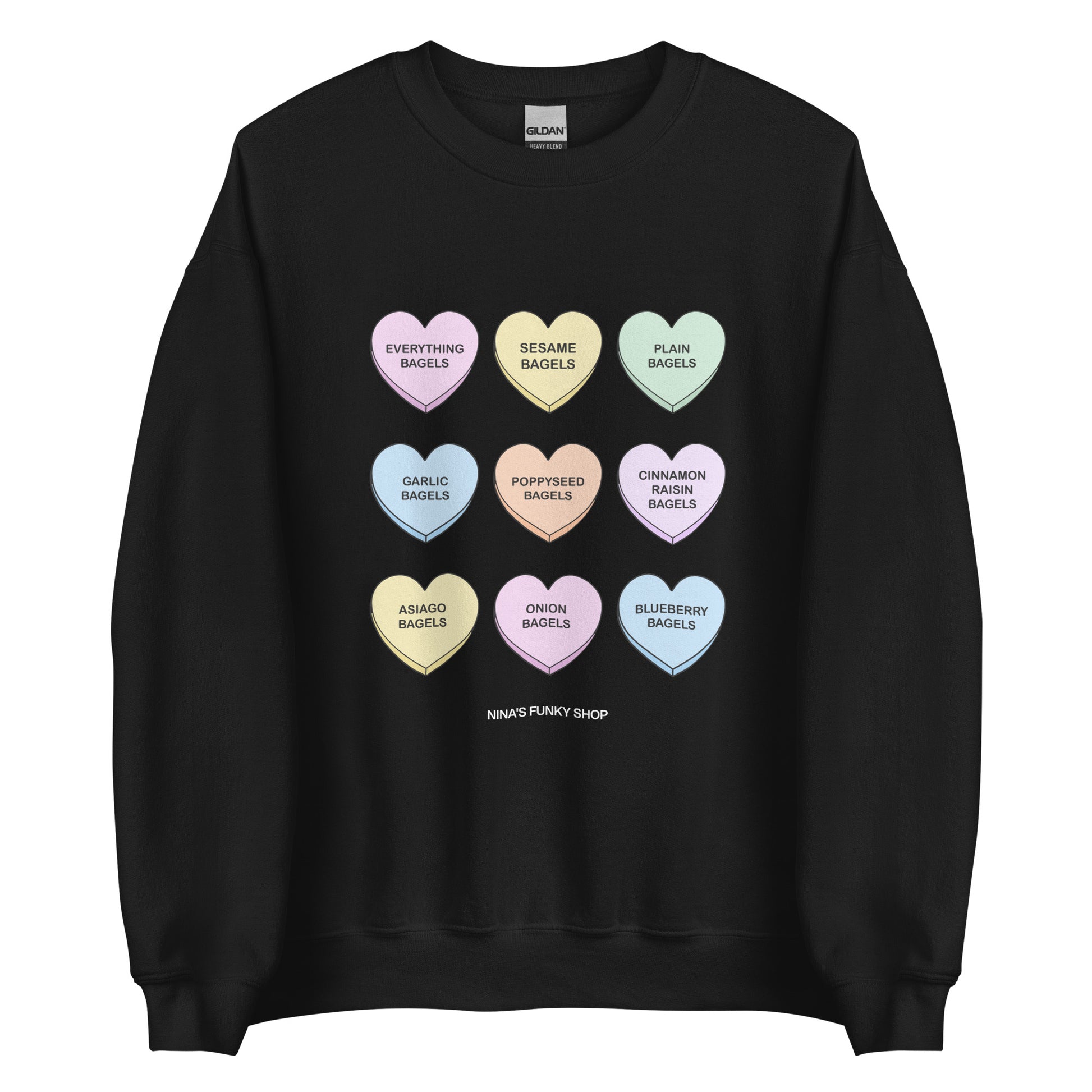 Black Bagels Valentine Hearts Sweatshirt