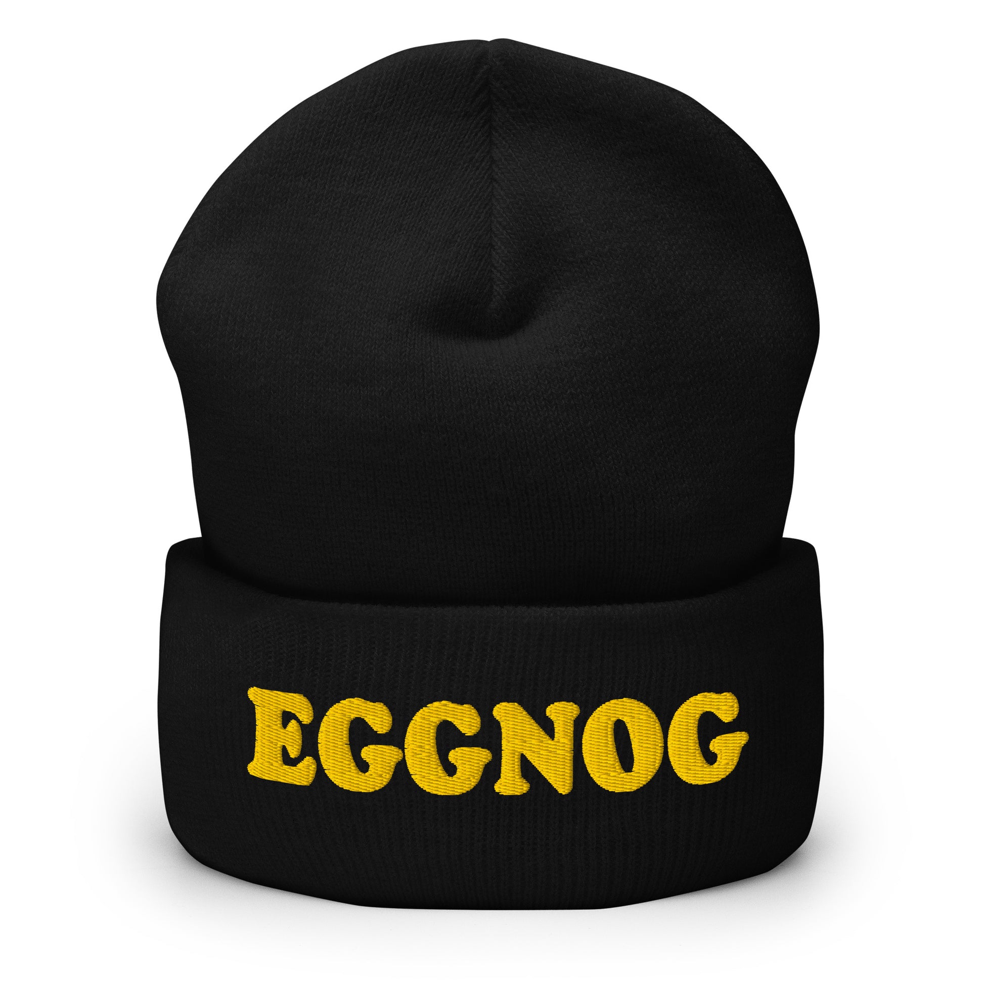 Black Eggnog Cuffed Beanie