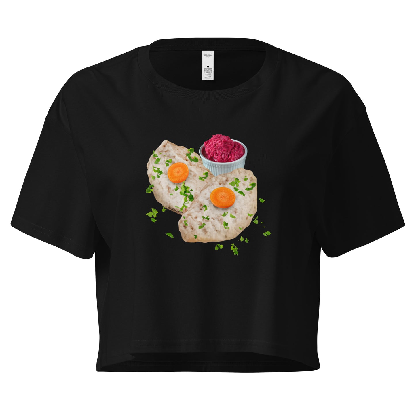 Black Gefilte Fish Crop Tee