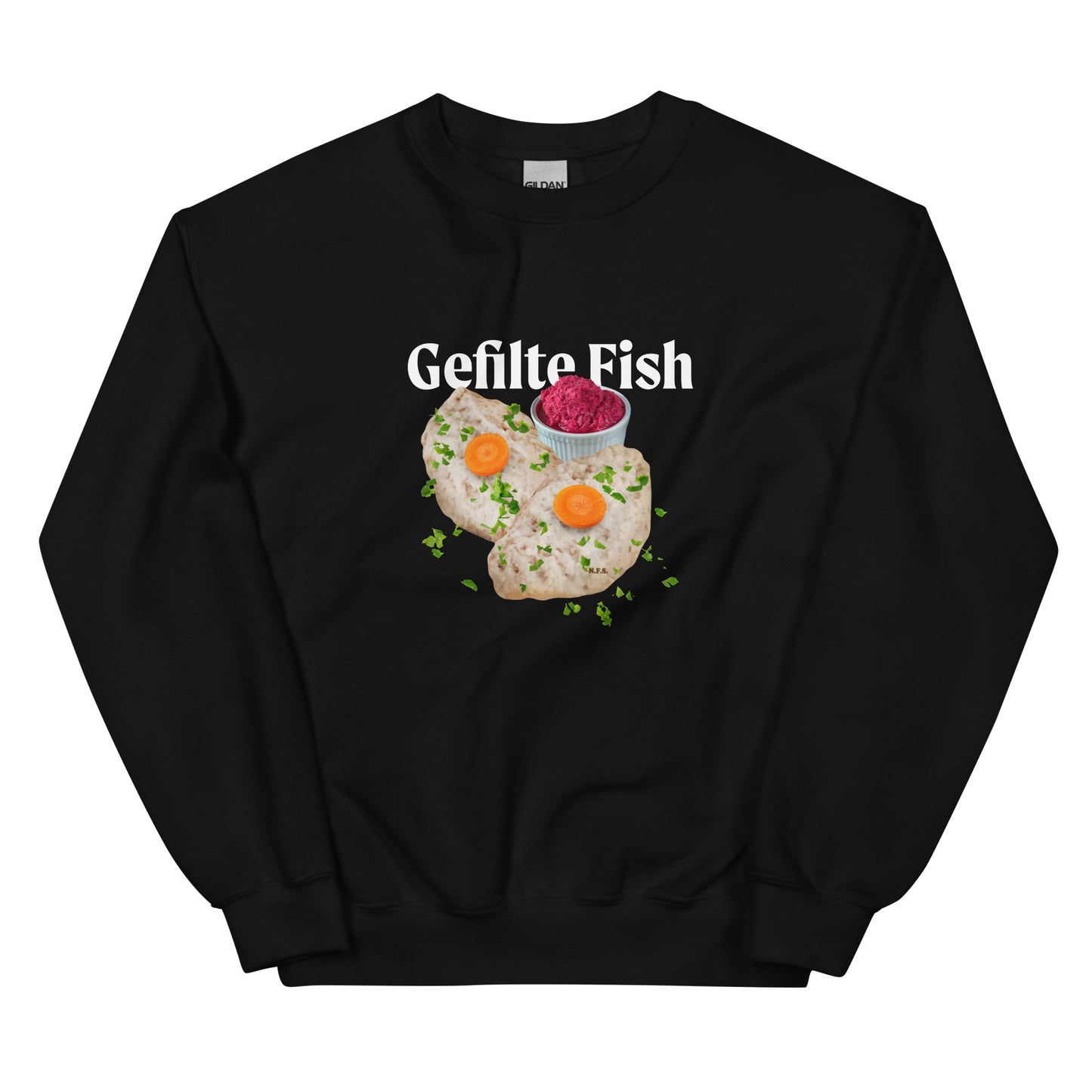 Black Gefilte Fish Design Sweatshirt