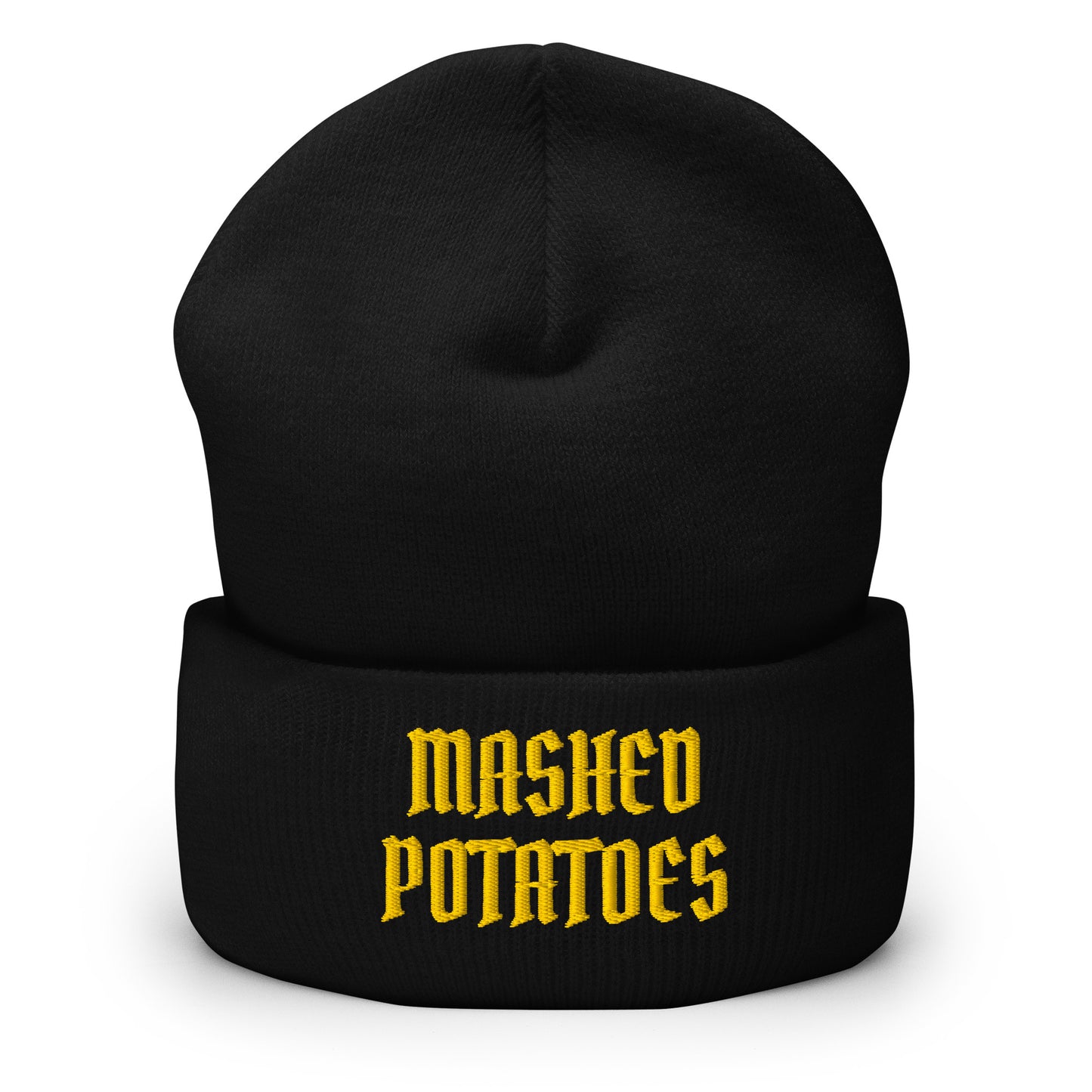 Black Old Fashion Mashed Potatoes Cuffed Beanie