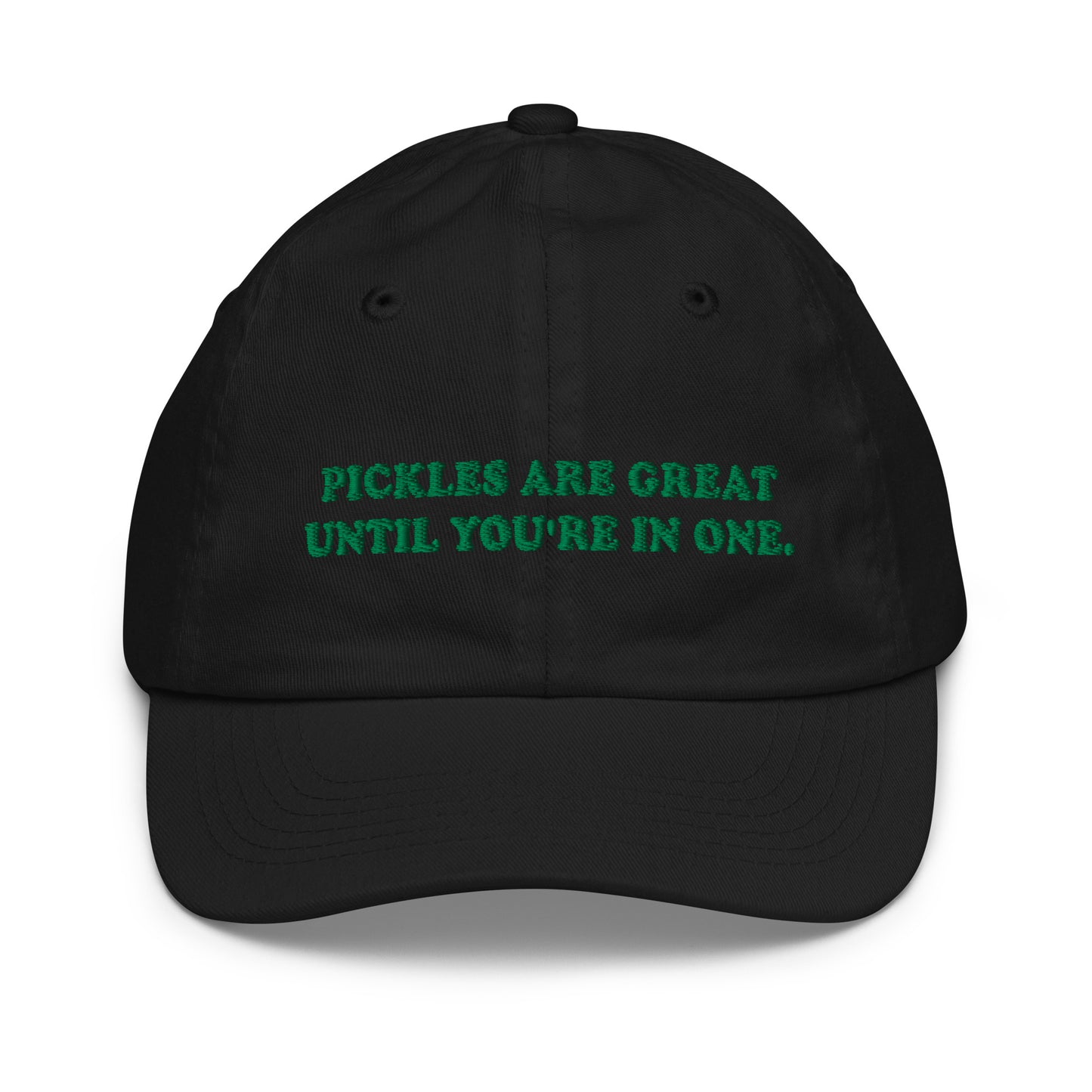 Black Pickles Are Great Until You're In Once Kids Baseball Hat