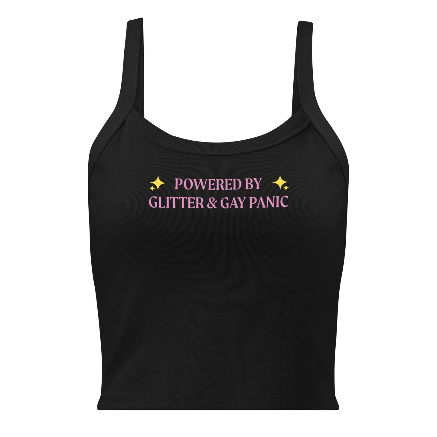 Black Powered By Glitter & Gay Panic Tank Top