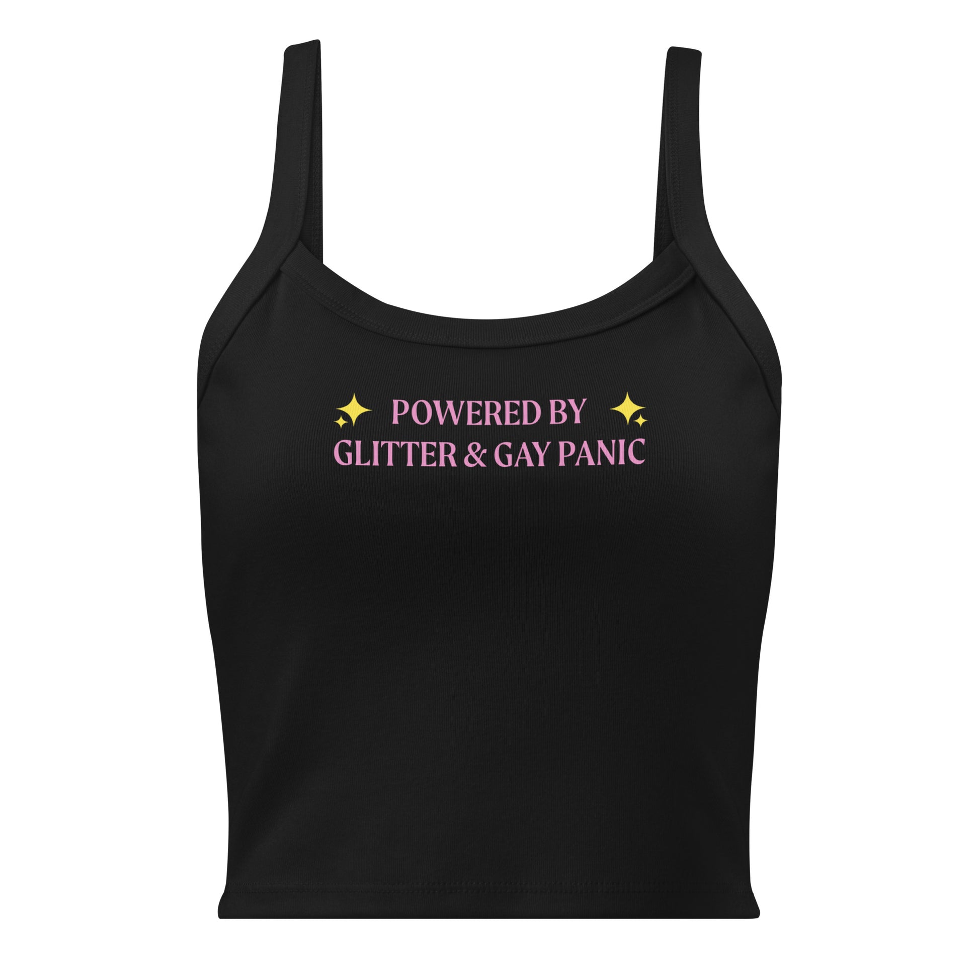 Black Powered By Glitter & Gay Panic Tank Top