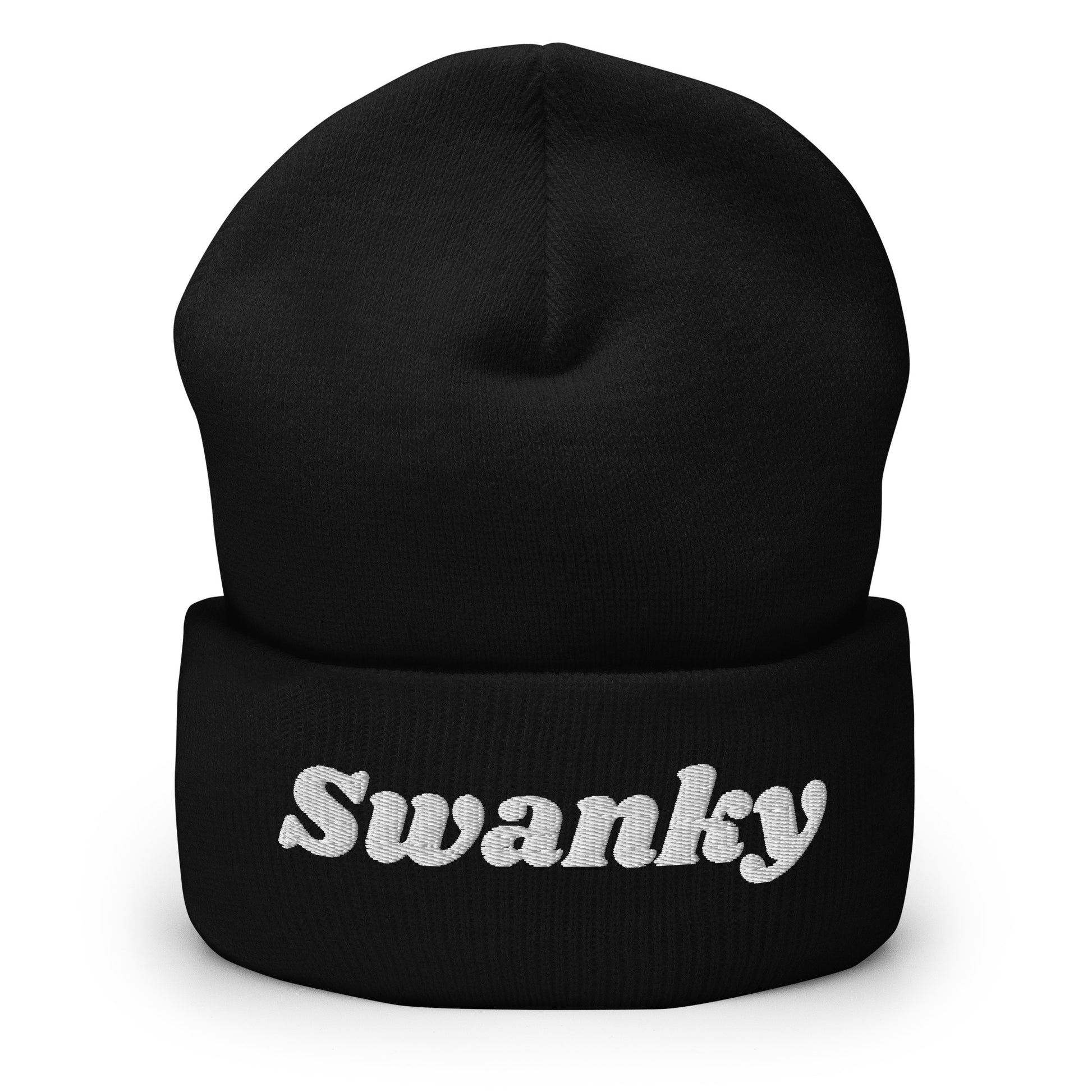 Black Swanky Cuffed Beanie