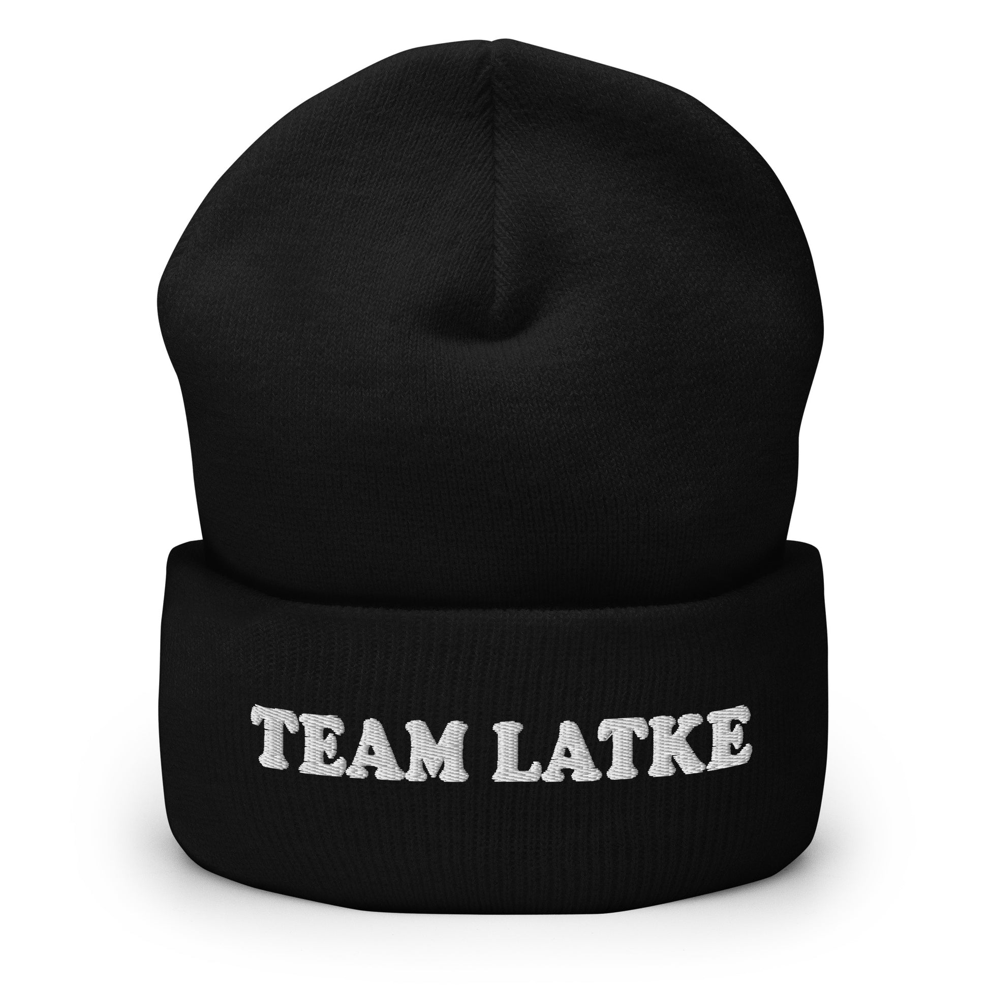 Black Team Latke Cuffed Beanie