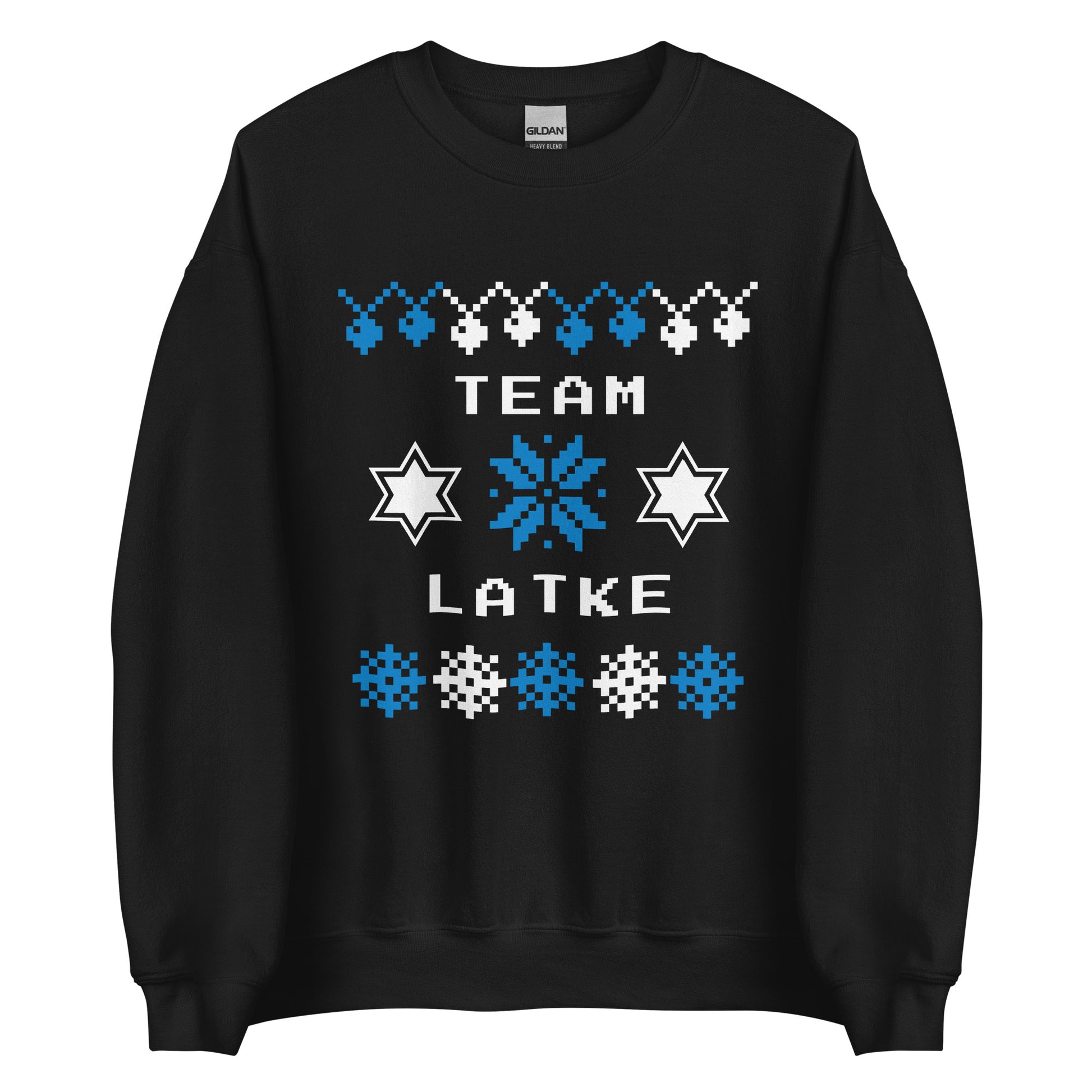 Black Team Latke Hanukkah Sweatshirt