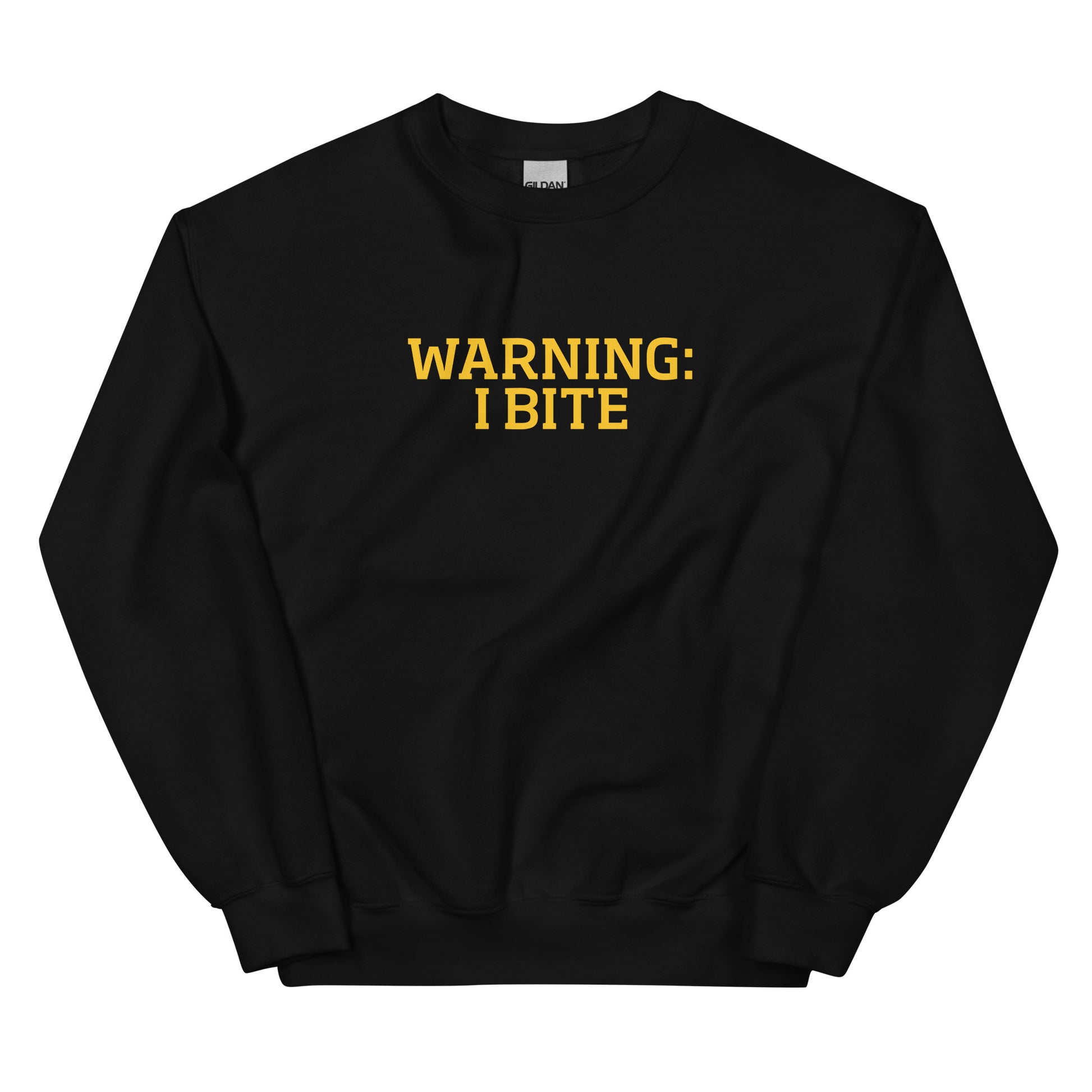 Black Warning: I Bite Sweatshirt