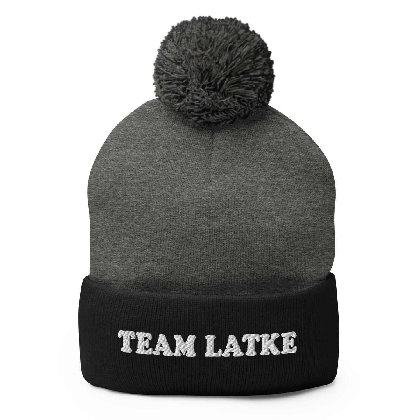 Black and Gray Team Latke Hanukkah Beanie