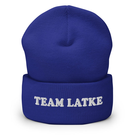 Blue Team Latke Cuffed Beanie