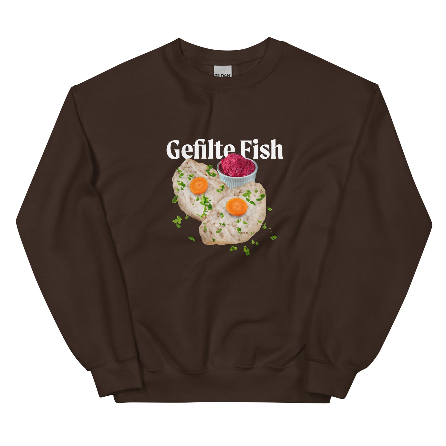 Brown Gefilte Fish Design Sweatshirt