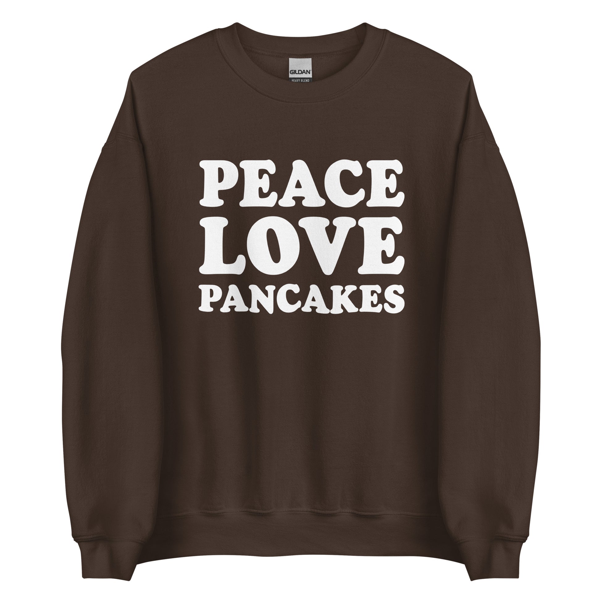 Brown Peace Love Pancakes Sweatshirt