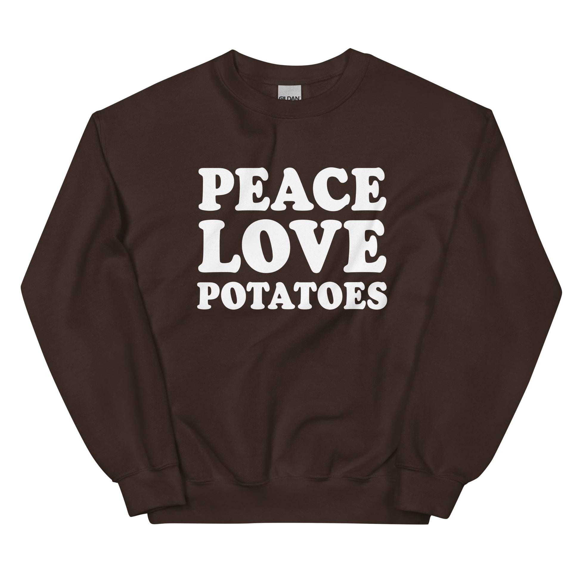 Brown Peace Love Potatoes Sweatshirt