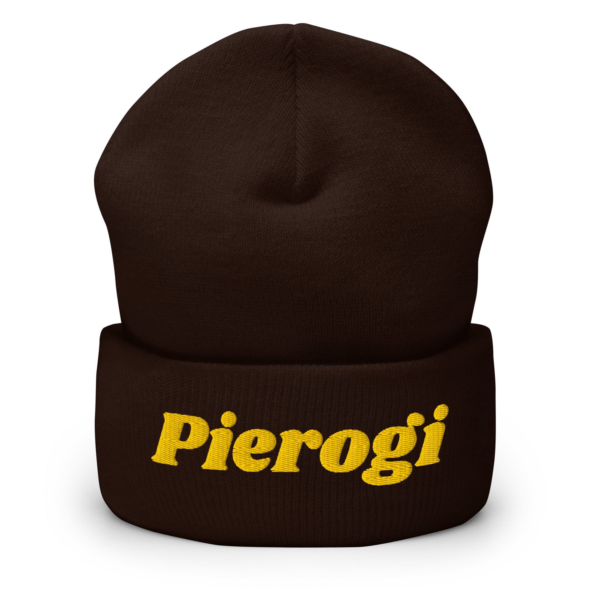 Brown Pierogi Cuffed Beanie