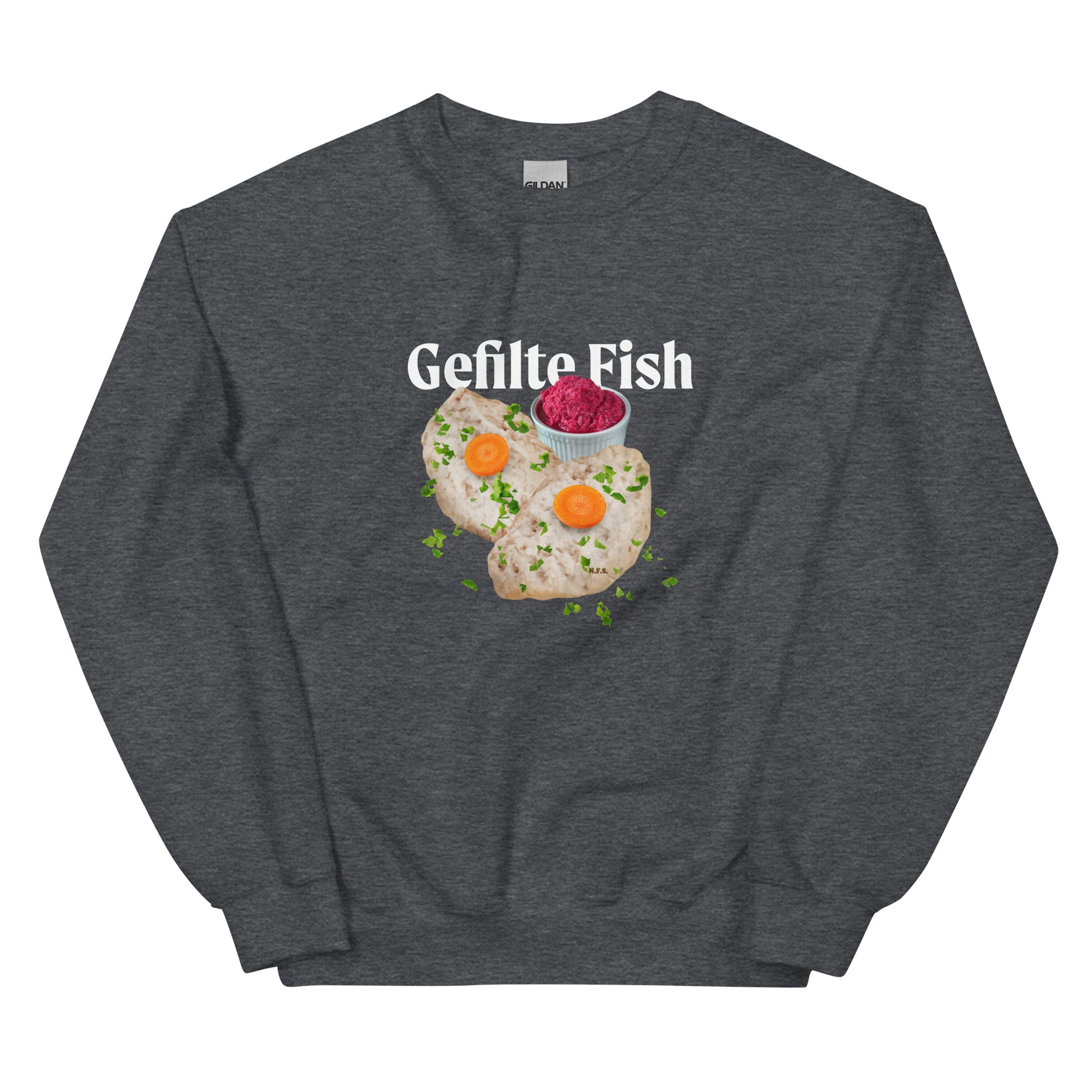 Dark Gray Gefilte Fish Design Sweatshirt