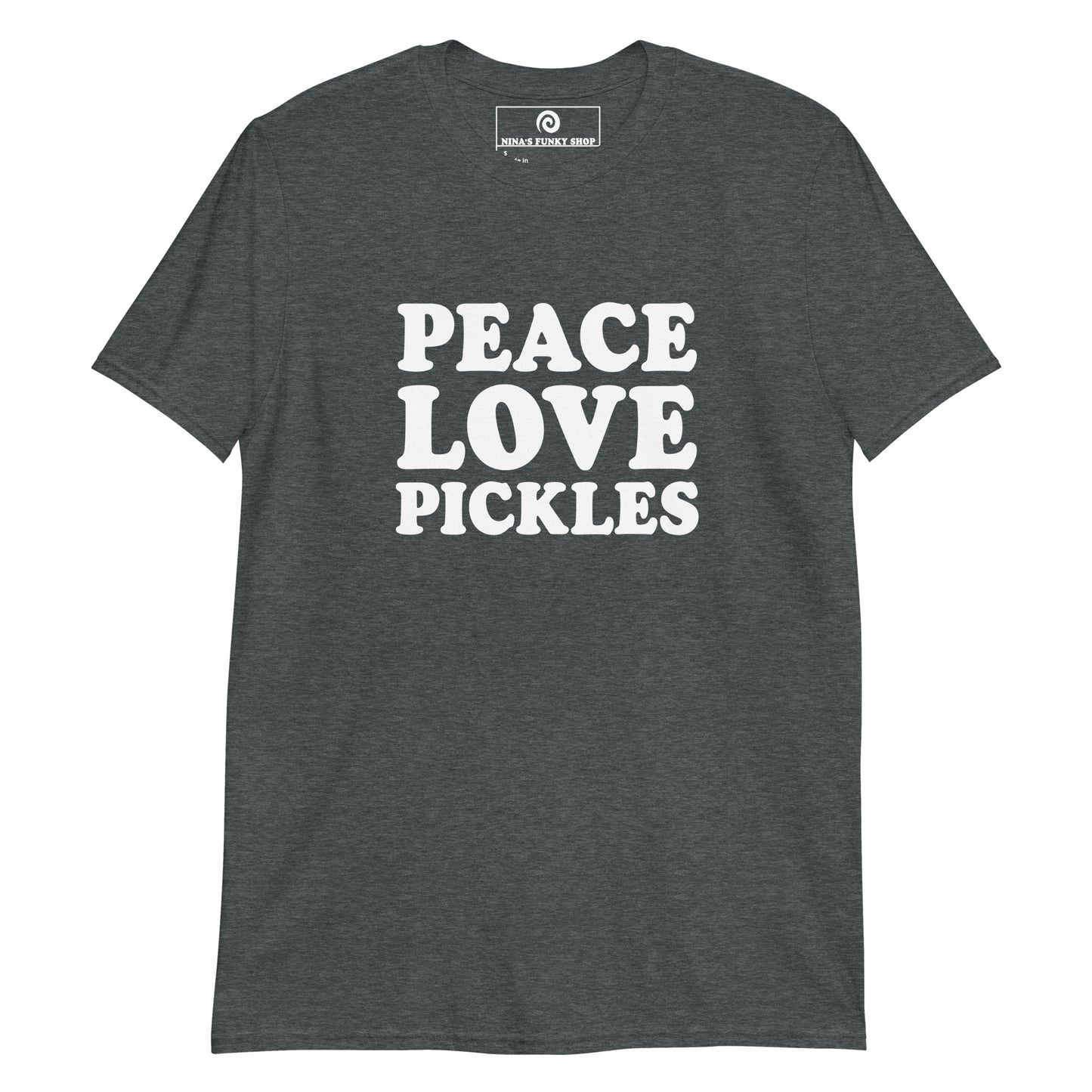 Dark Gray Peace Love Pickles T-Shirt