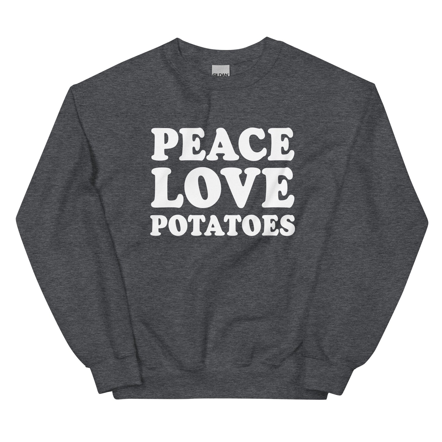 Dark Gray Peace Love Potatoes Sweatshirt