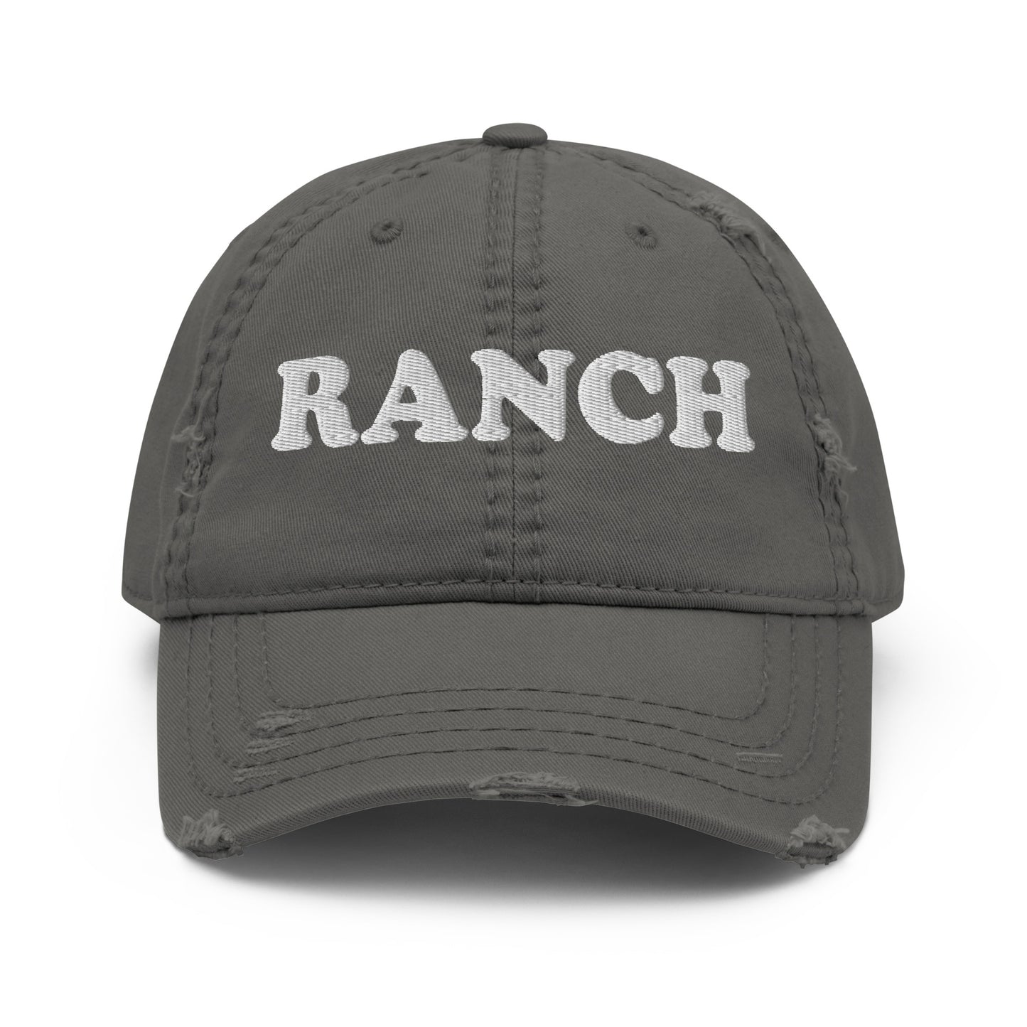 Dark Gray Ranch Distressed Dad Hat