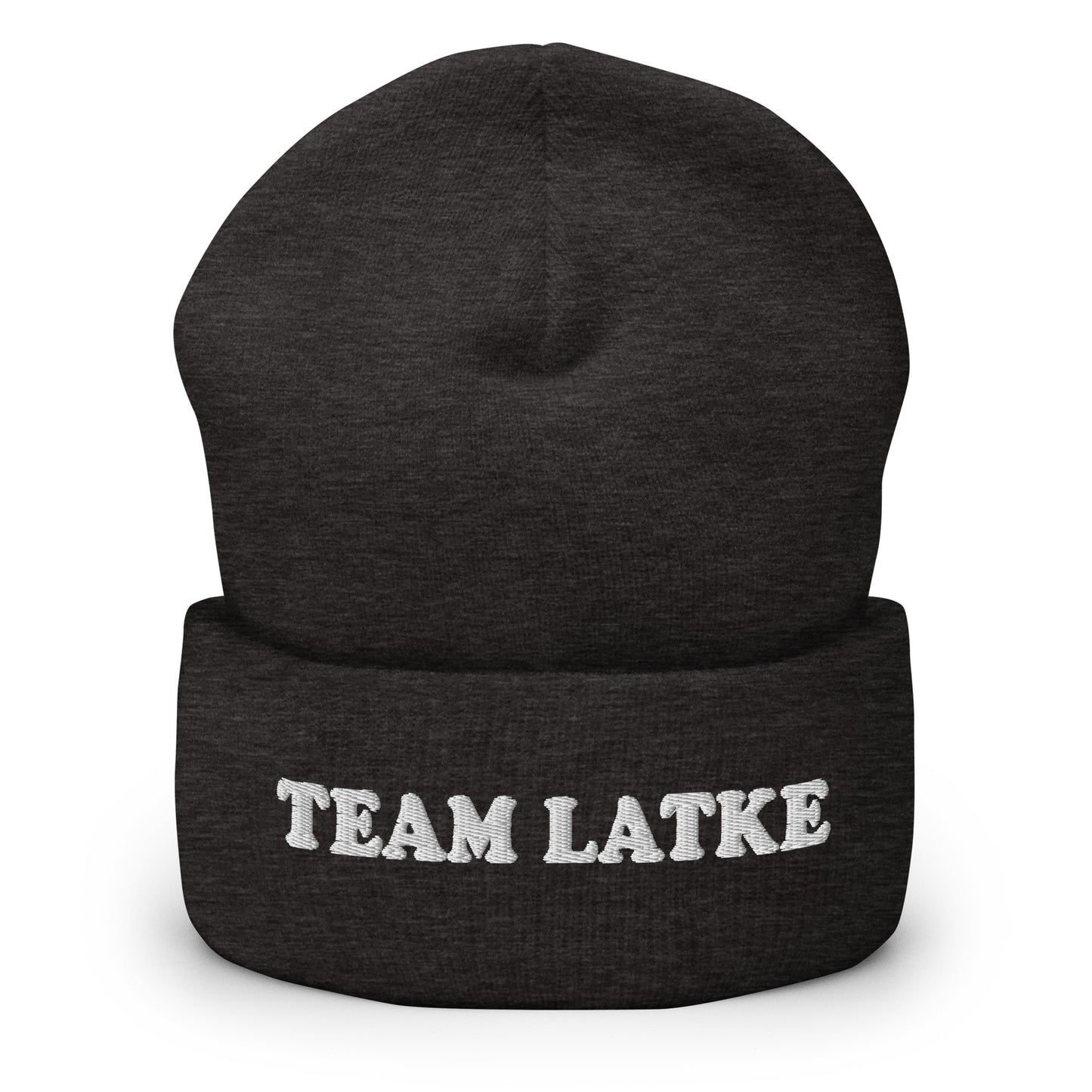 Dark Gray Team Latke Cuffed Beanie