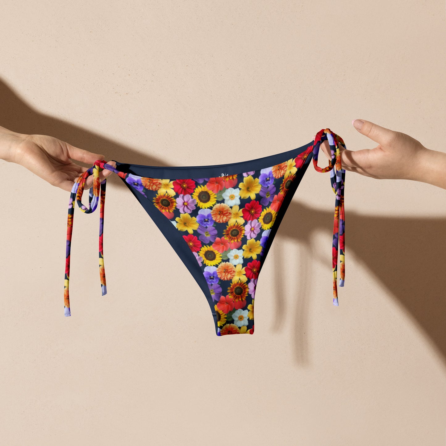 Eco Friendly Colorful Flowers Bikini Bottom