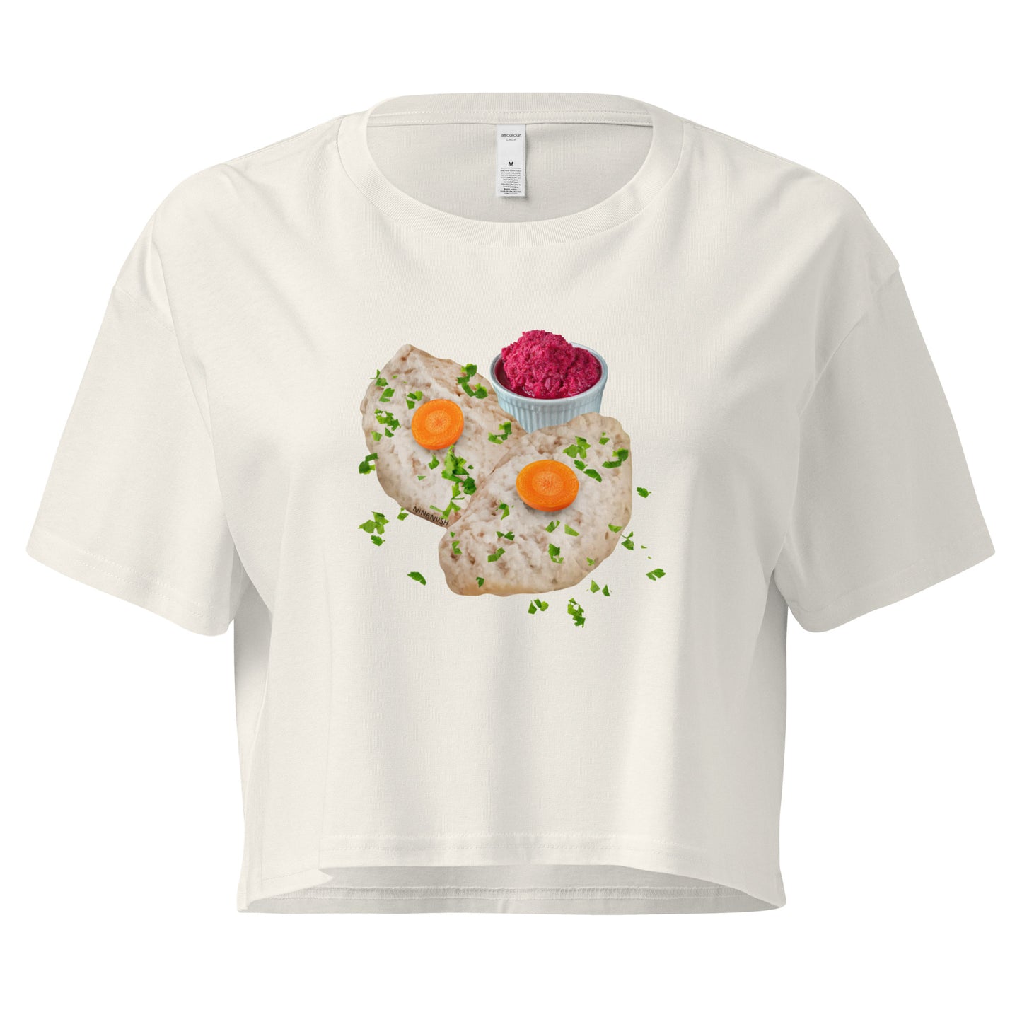 Ecru Gefilte Fish Crop Tee