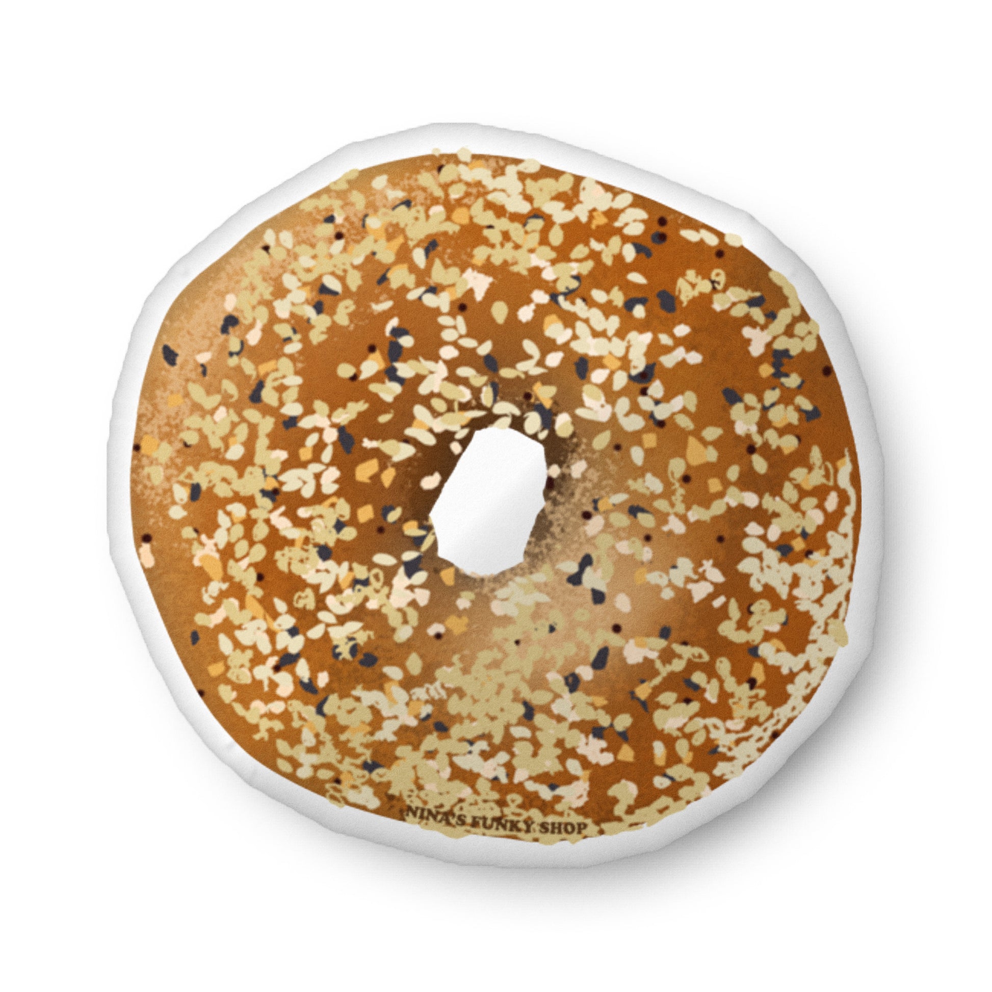 Everything Bagel Shaped Pillow 2