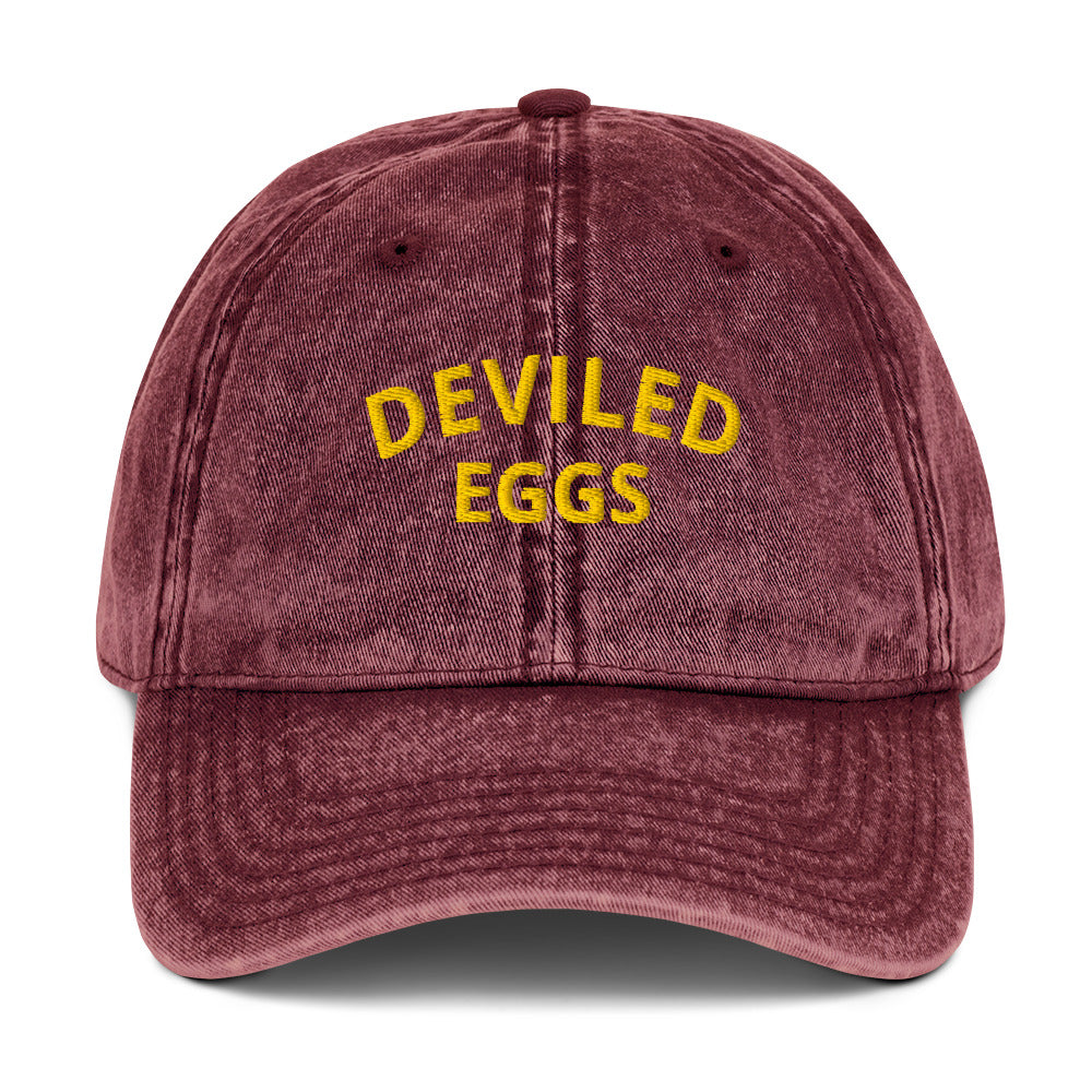Front - Maroon Deviled Eggs Vintage Dad Hat