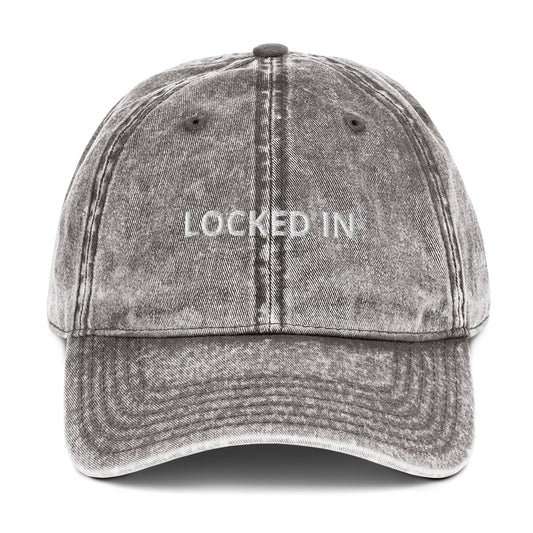 Gray Locked In Vintage Style Dad Hat
