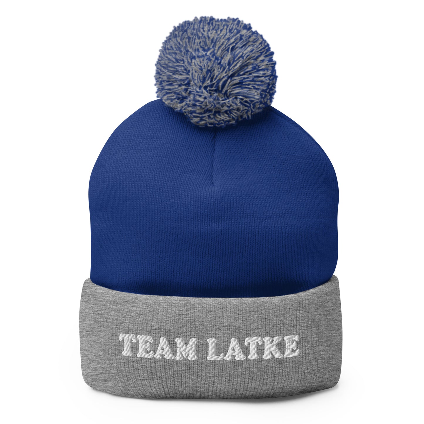 Gray and Blue Team Latke Hanukkah Beanie