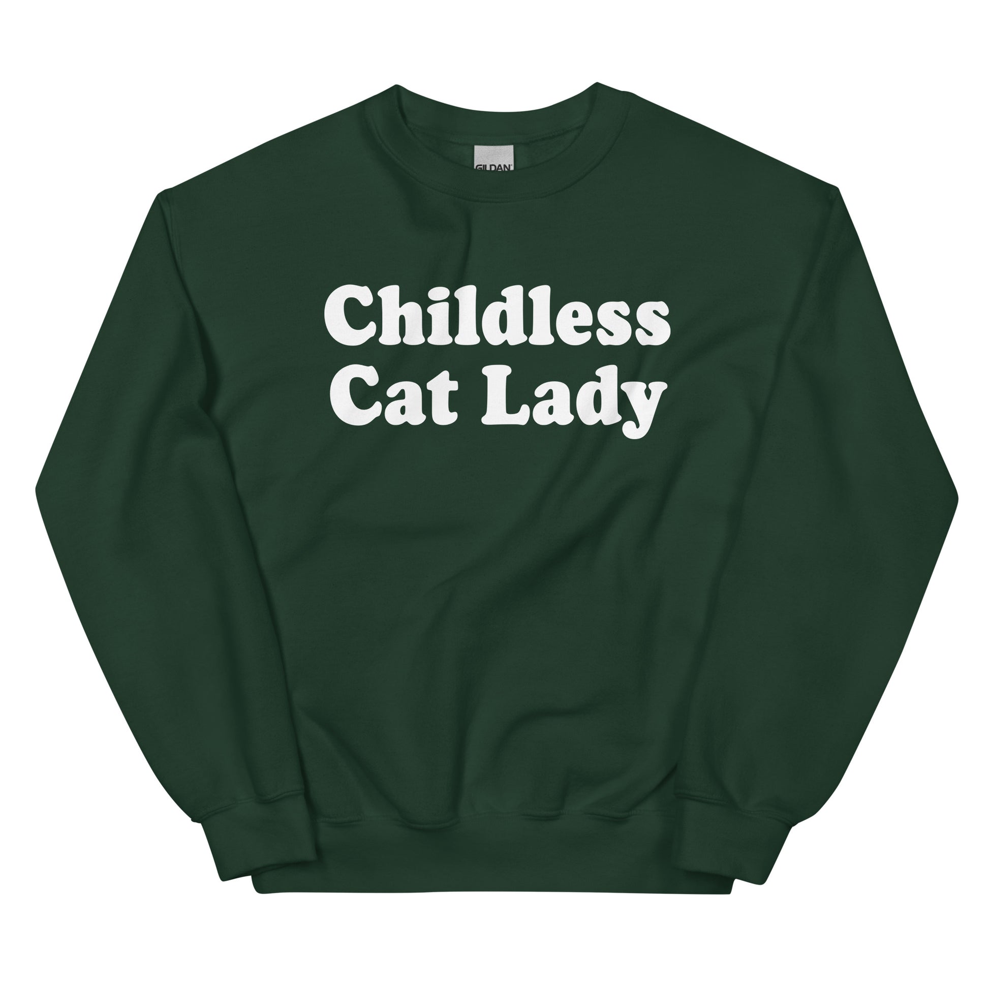 Green Childless Cat Lady Crewneck Sweatshirt